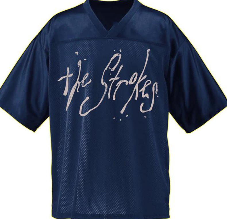 The Strokes band Jersey V-neck 2 materials HOT NEW navy Full sizes UJS95