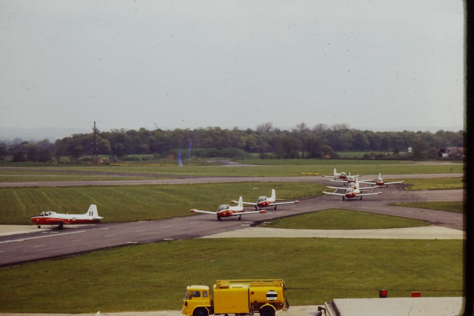 c1960\'s Ektachrome 35mm Slide Jet Trainer Aircraft Fuel Truck Airport Runway c1960\'s Ektachrome 35mm Slide Jet Trainer Aircraft Fuel Truck Airport Runway