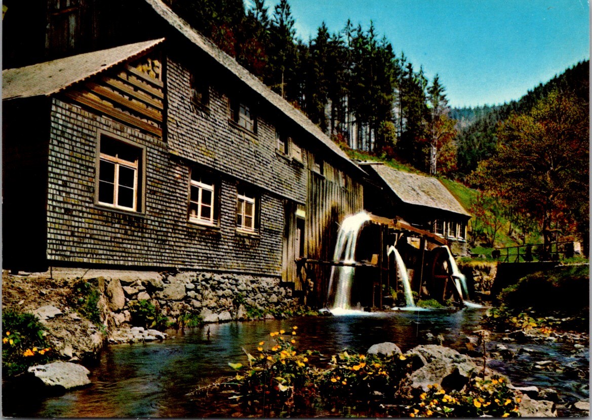 Black Forest Hexenlochmühle Water Mill Germany Continental Postcard B853
