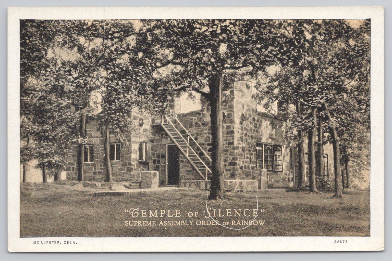 Temple of Silence, Order of Rainbow, McAlester, Oklahoma OK WB Postcard Temple of Silence, Order of Rainbow, McAlester, Oklahoma OK WB Postcard
