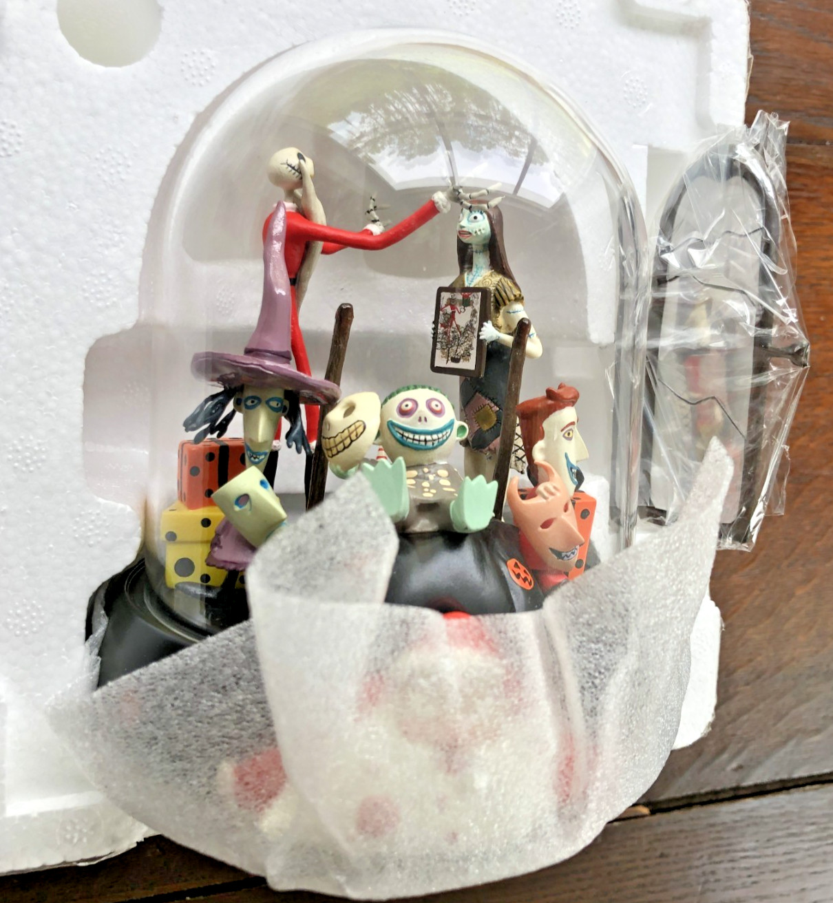 VTG Nightmare Before Christmas Jack & Sally Montage Dome Vignette LE 2000 Toshin