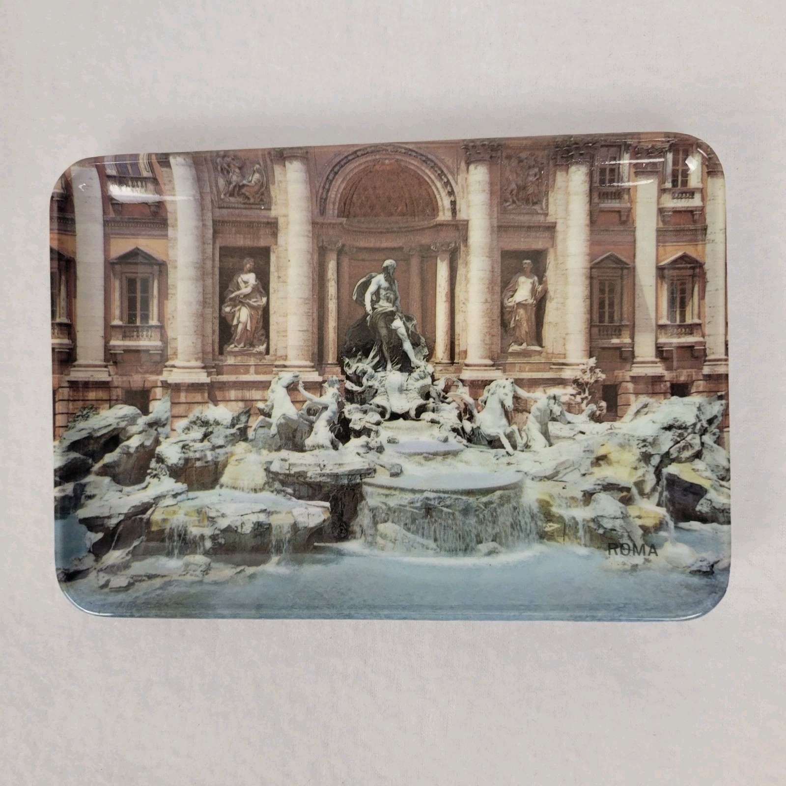 Vtg Mebel Italy Melamine Vanity Tray Rome Trevi Fountain Souvenir Catchall ROMA