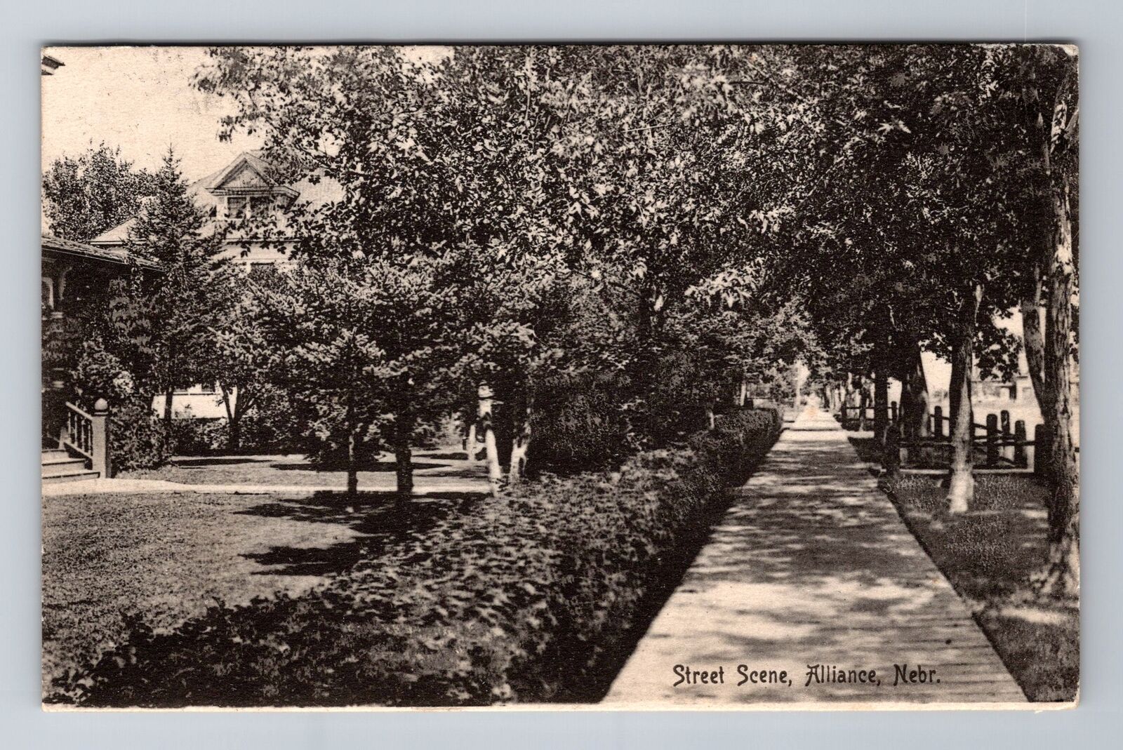 Alliance NE-Nebraska, Street Scene Residential Area, Antique Vintage Postcard