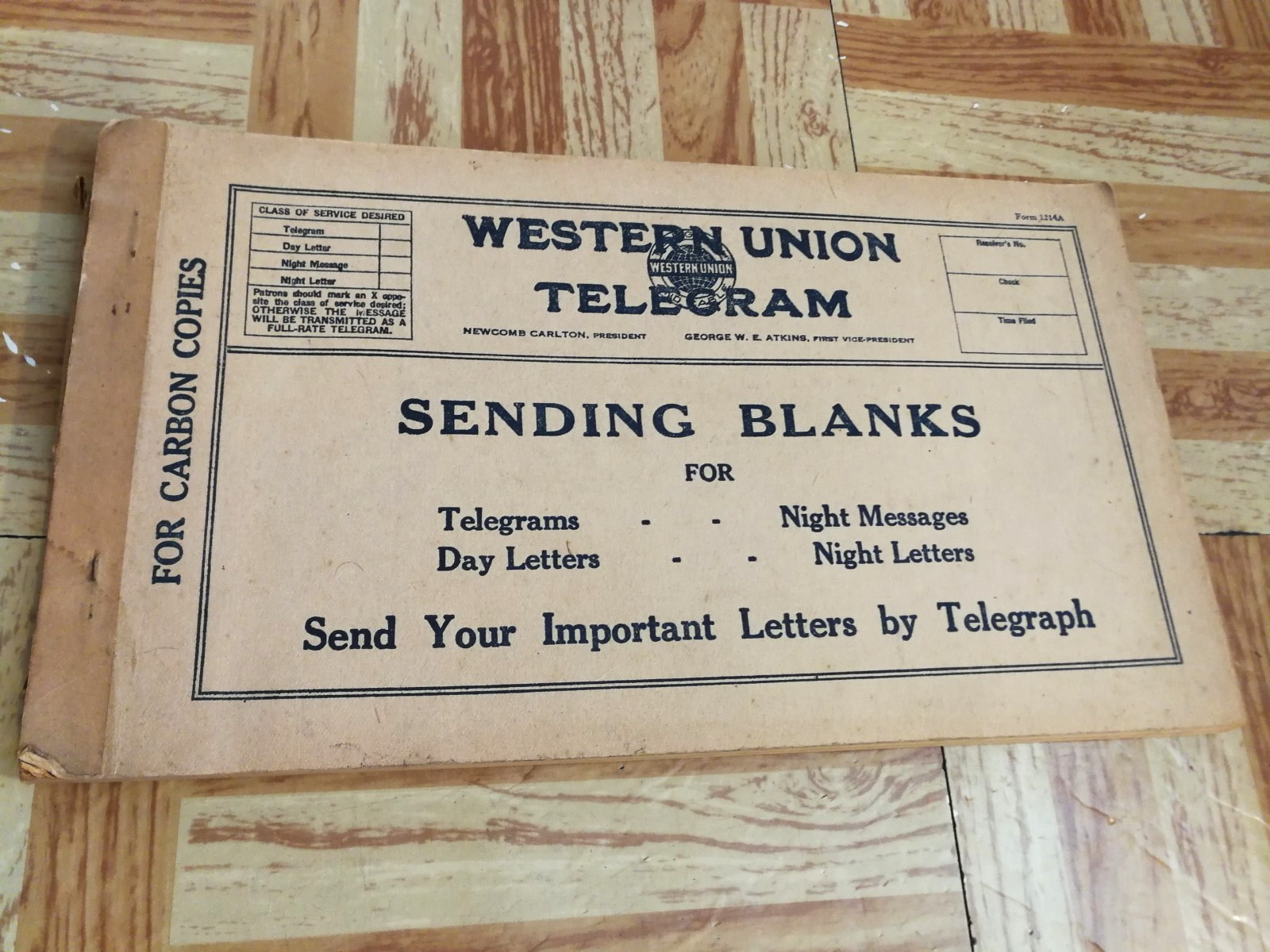Western Union Telegram Booklet Sending Blanks Telegraph Pad Blank Forms 1920s