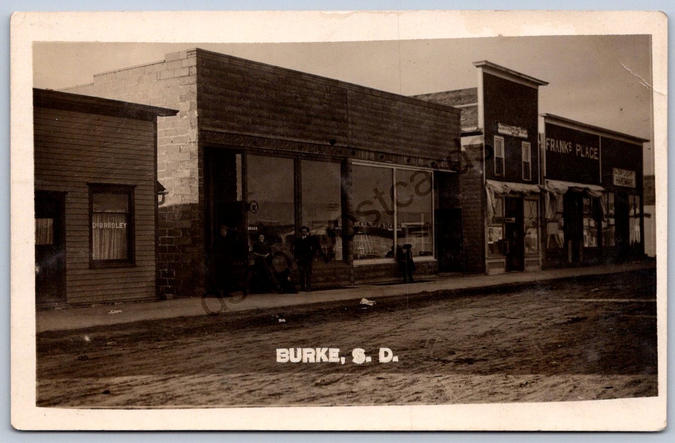 K42/ Burke South Dakota Postcard RPPC c1910 Main Street Stores 499 K42/ Burke South Dakota Postcard RPPC c1910 Main Street Stores 499