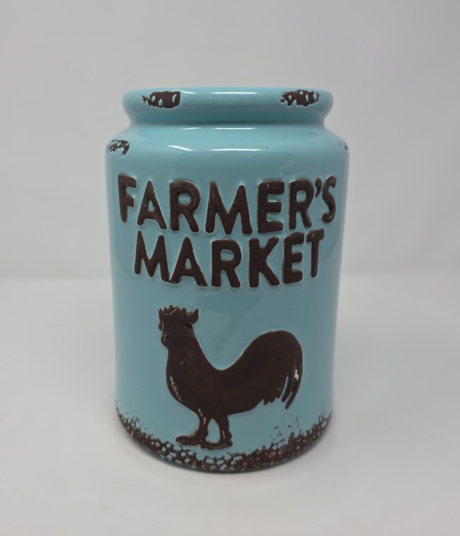 Vintage Farmers Market Ceramic Crock