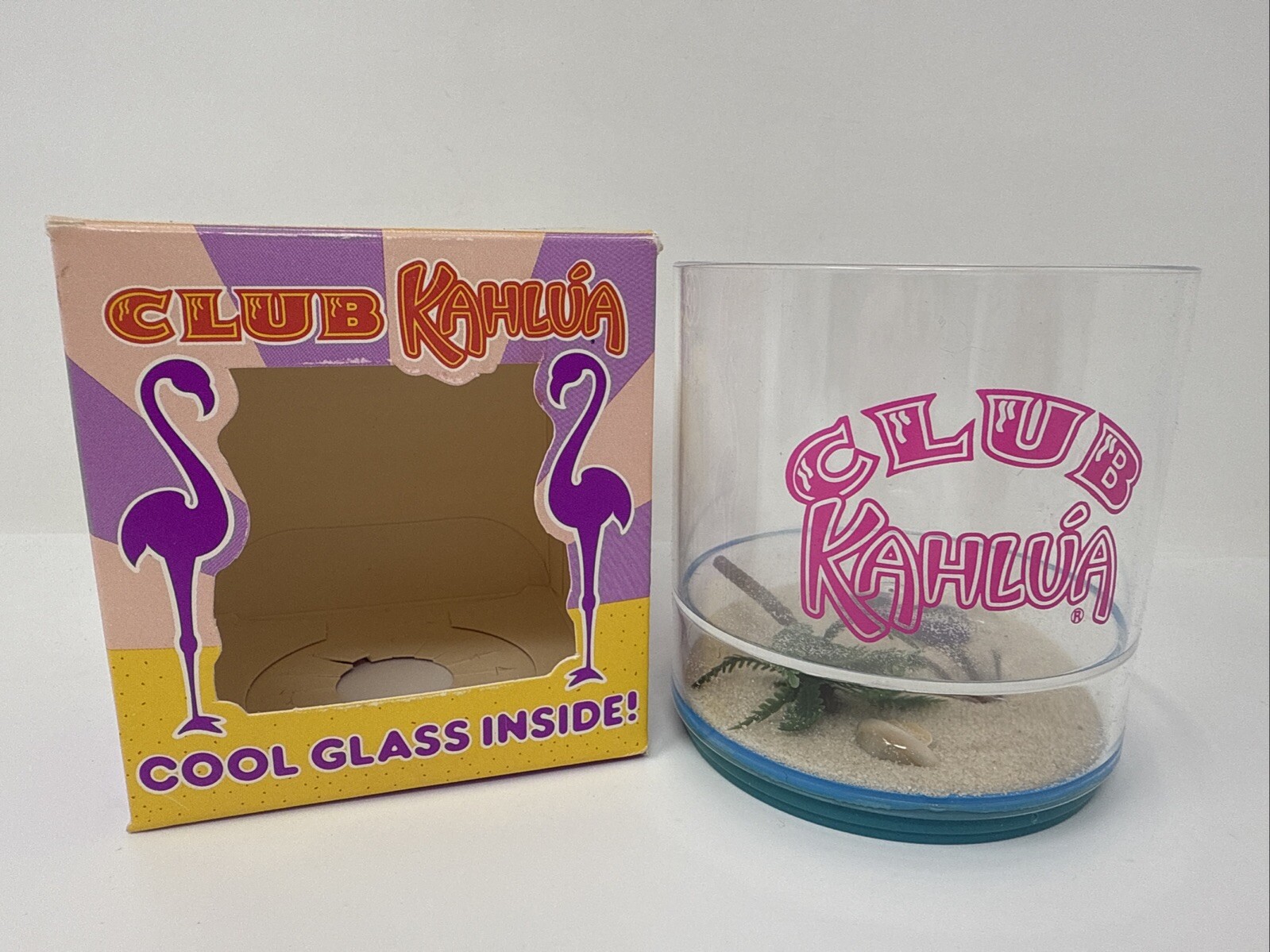 Vtg Club Kahlua Plastic Tumbler Glass Cup Tiki Bar 12 oz Palm Tree