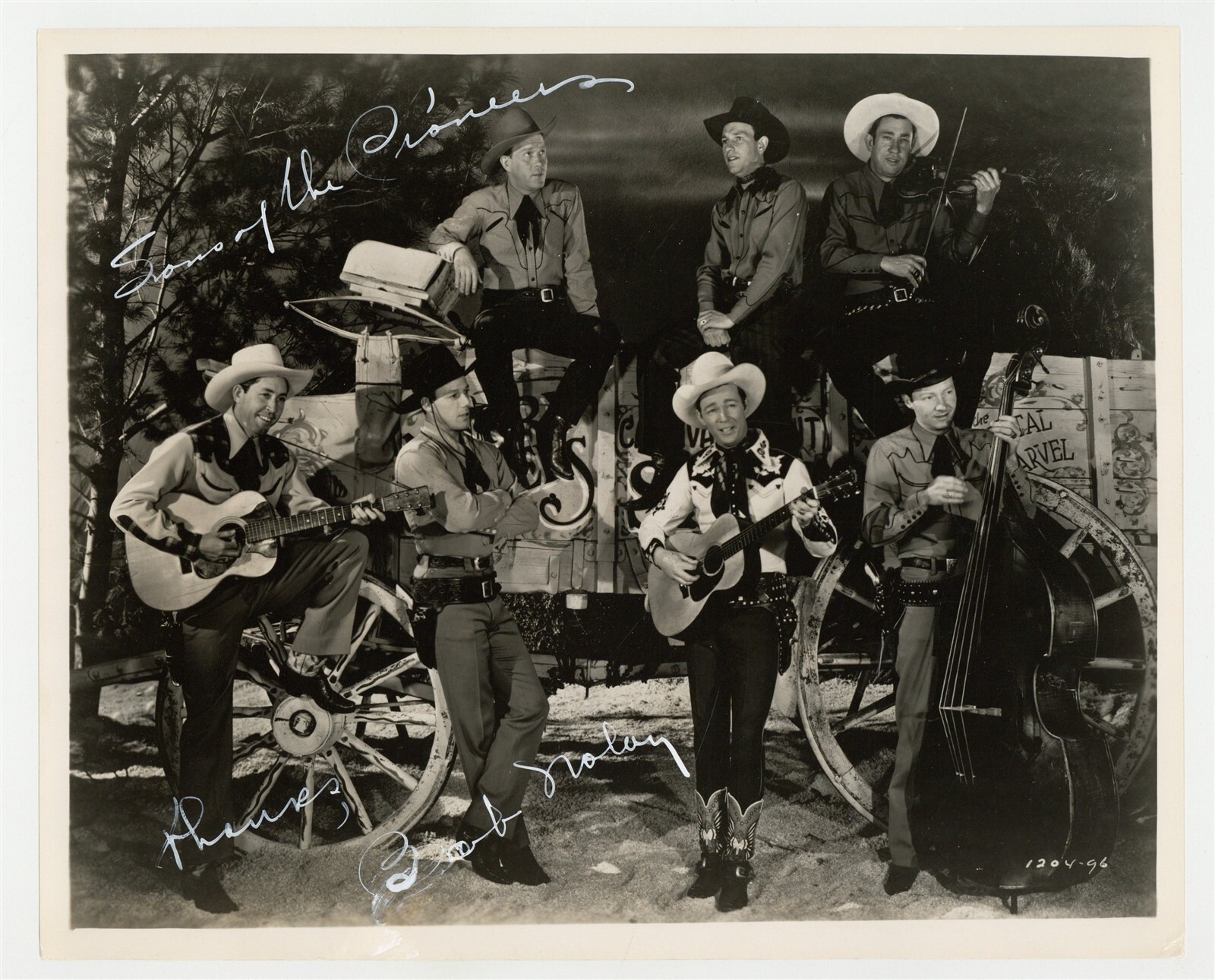 Bob Nolan 1940 Signed Photo 8x10 Sons Of The Pioneers, Singer Roy Rogers