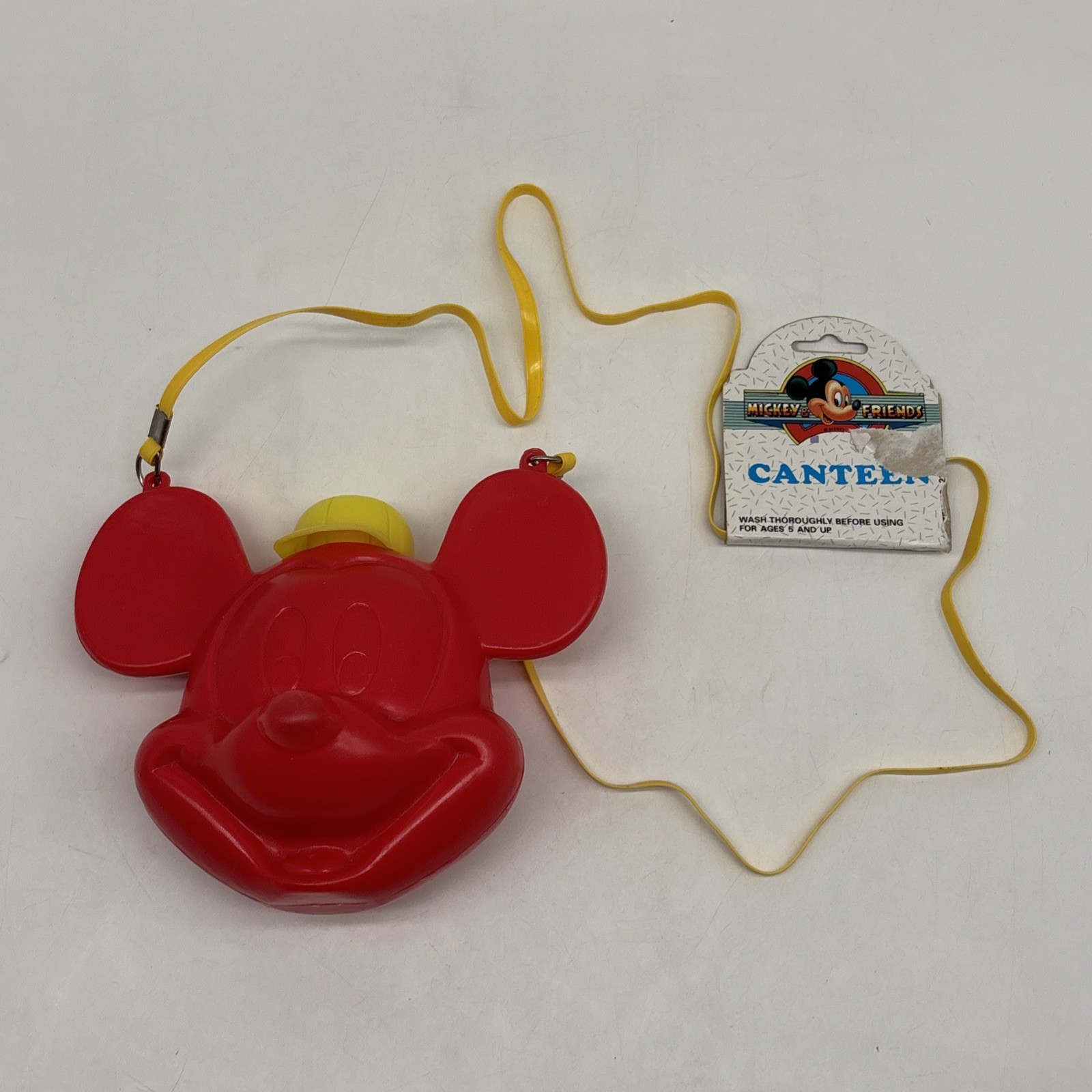Vintage Walt Disney Mickey Mouse & Friends Red Canteen