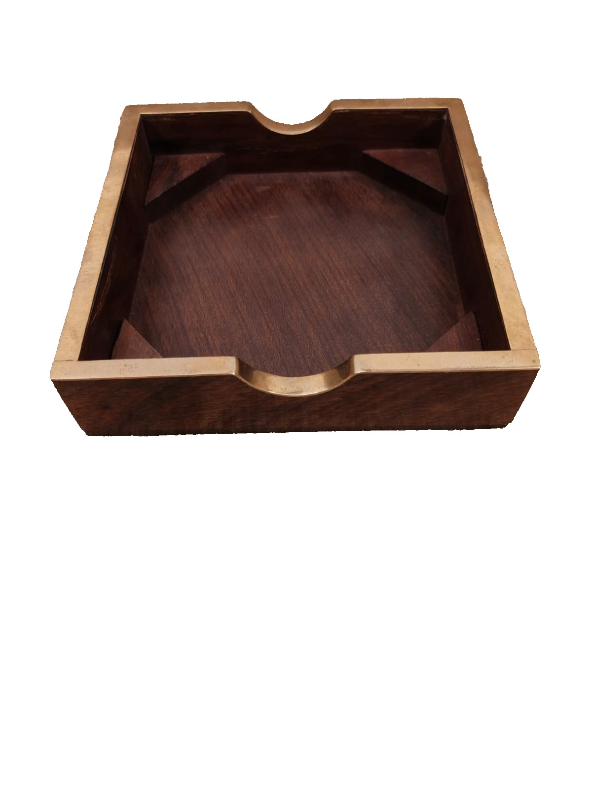 Vintage Handcrafted Wood & Brass Desk Tray Office Memo Organizer Made in Indi Vintage Handcrafted Wood & Brass Desk Tray Office Memo Organizer Made in Indi