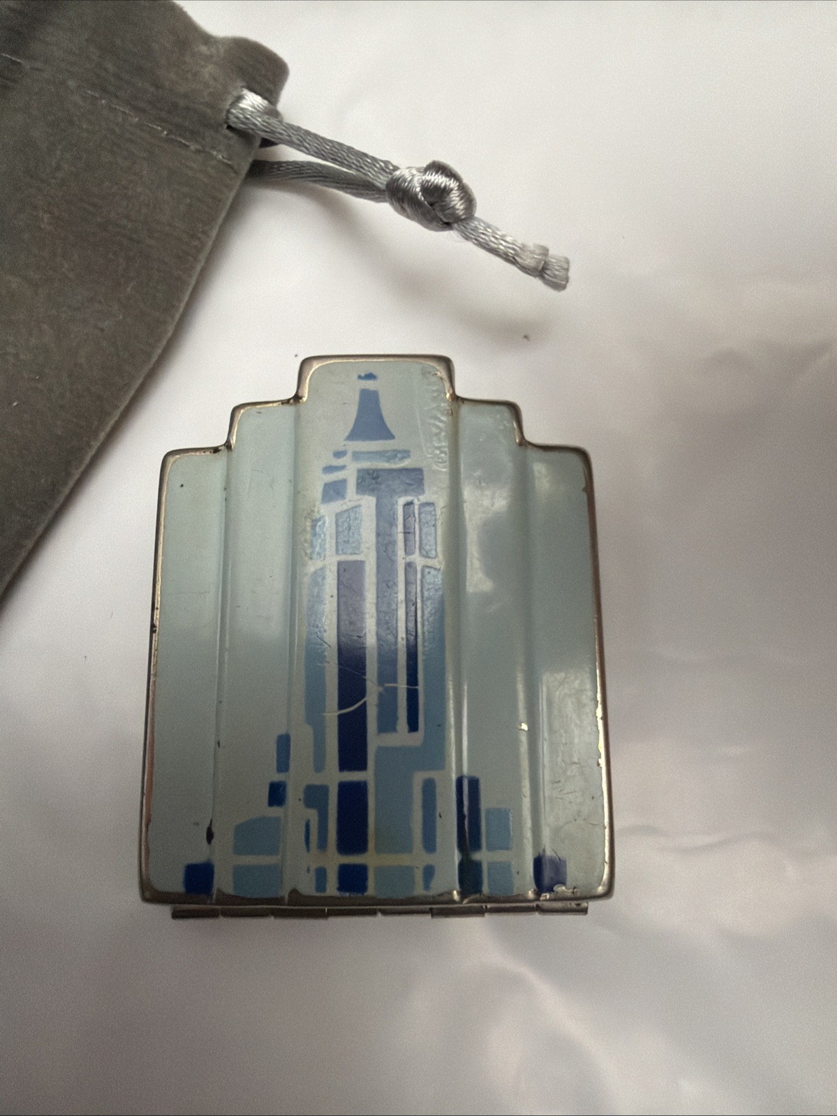 Art Deco 1930s Empire State Building Makeup Compact Enameled Art Deco 1930s Empire State Building Makeup Compact Enameled