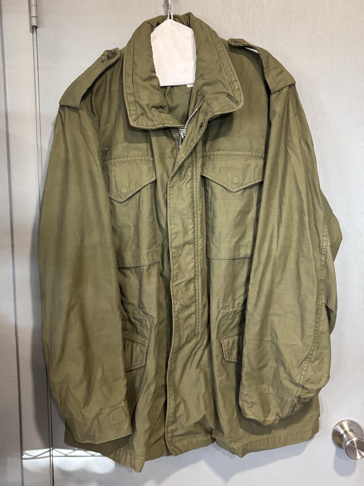 Vietnam Alpha Industries 1971 M-65 Field Coat US Army Olive Green Medium Long