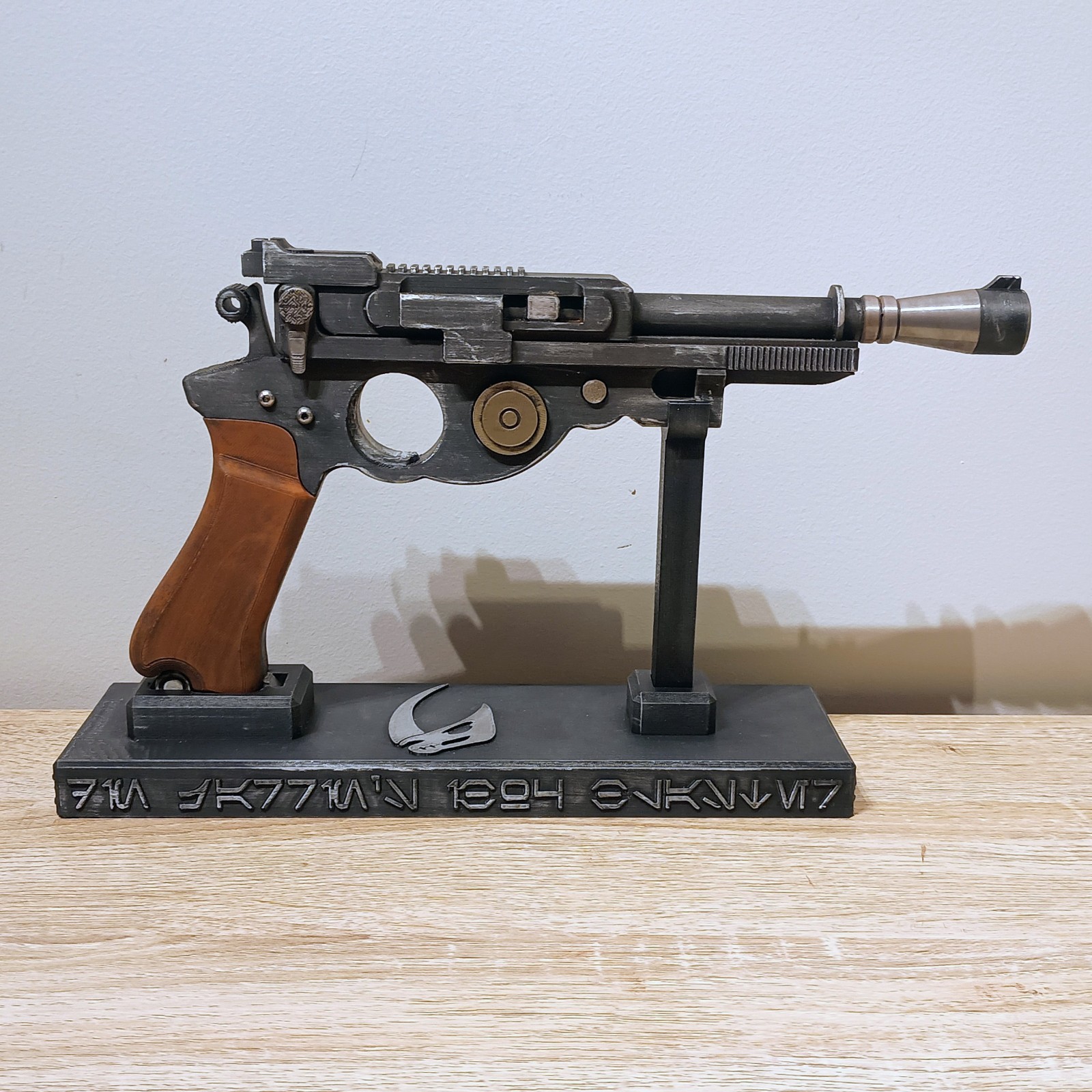 Star Wars Mandalorian Weathered IB-94 3D Printed Blaster Prop + Stand Star Wars Mandalorian Weathered IB-94 3D Printed Blaster Prop + Stand