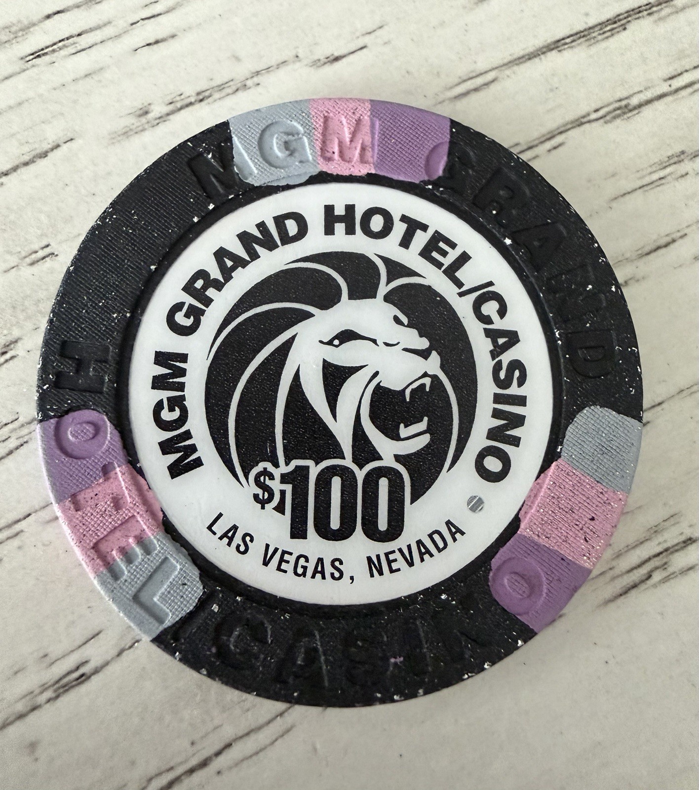 $100 MGM Grand Hotel Casino Chip Las Vegas Nevada 1997