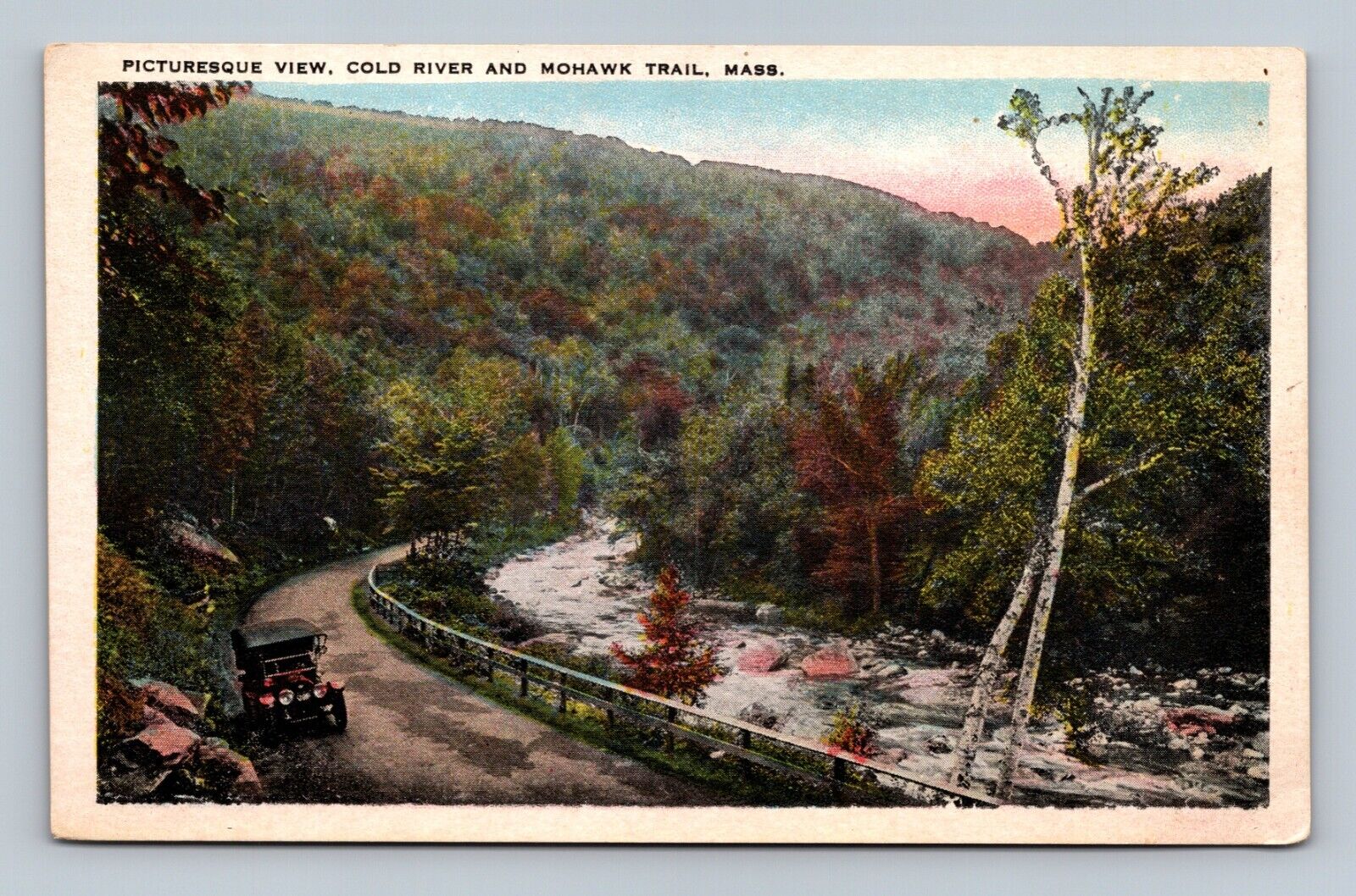 Picturesque View Cold River Mohawk Trail Massachusetts MA Postcard