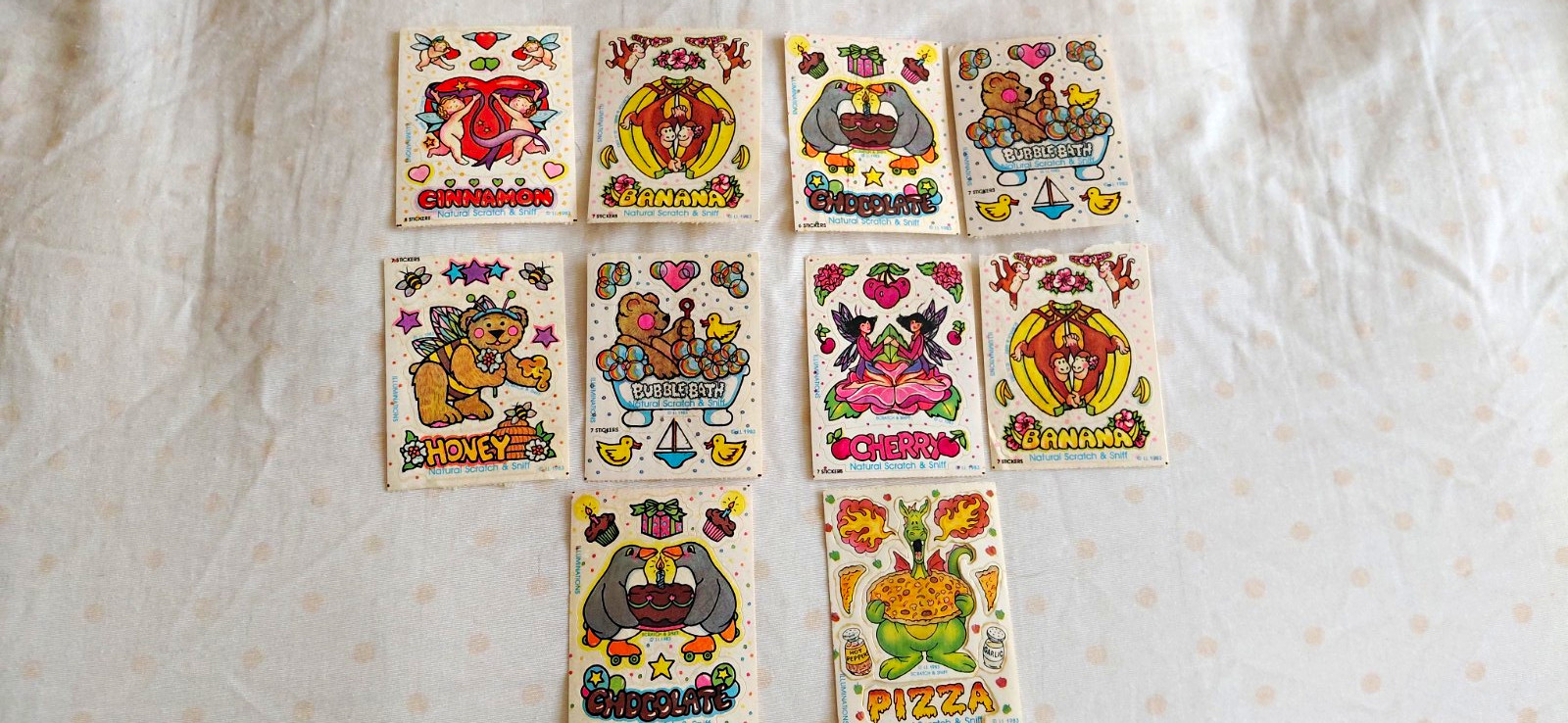 TITLE: Vintage 1980s Trend Stinky Stickers Card Lot 10pc Original sticker Book.
