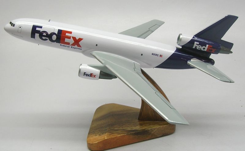 Douglas DC-10 Fedex Air Cargo DC-10 Airplane Wood Model Small 