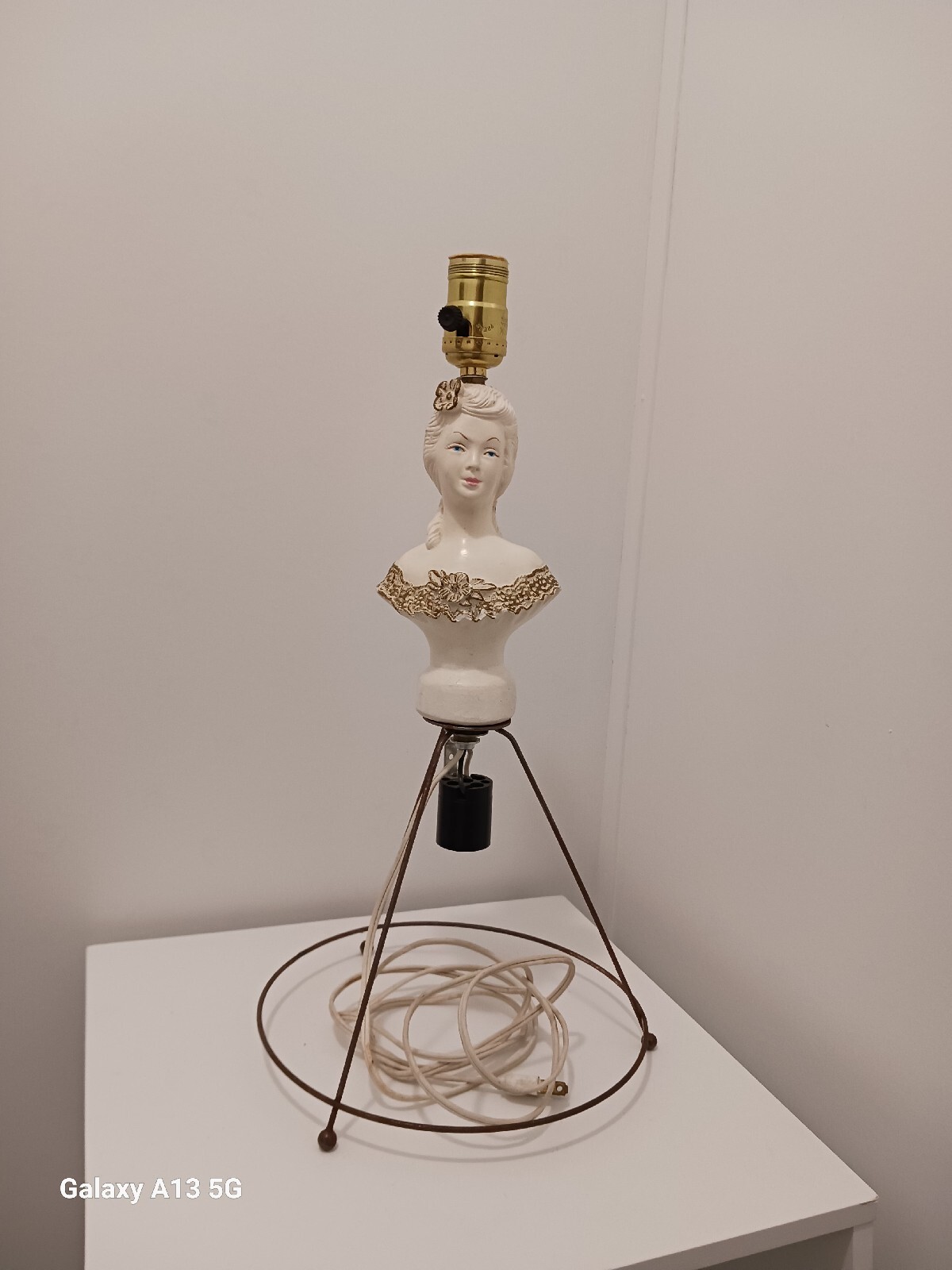 Vintage WFB Johnson Boudoir French Lady Half Doll Lamp Art Deco 2 Works No Skirt