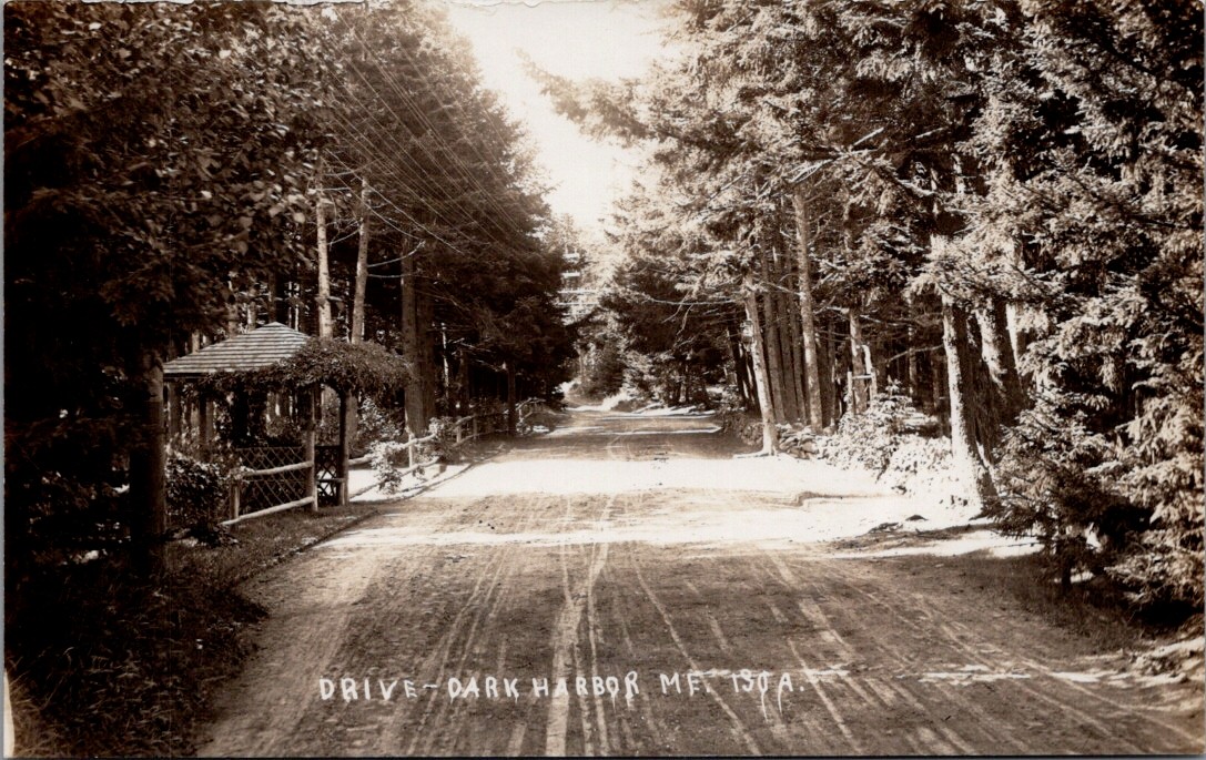 Street View, DARK HARBOR, Maine Real Photo Postcard