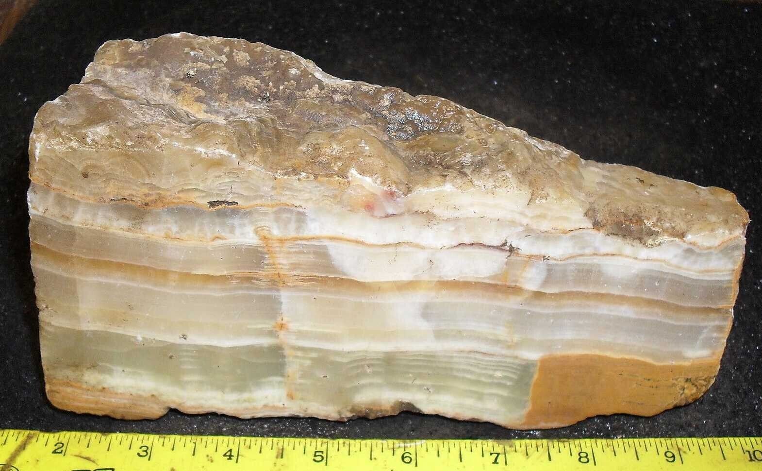 Superb CALCITE ONYX faced rough … 4.9 lbs … great slabber