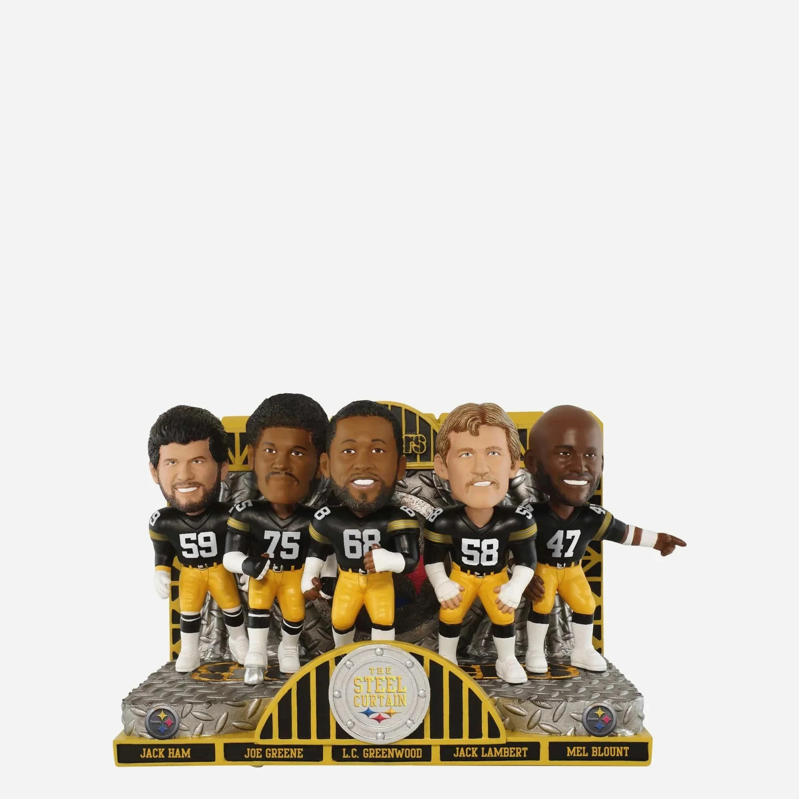 Pittsburgh Steelers Steel Curtain Defense Mini Bobblehead Scene Joe Greene