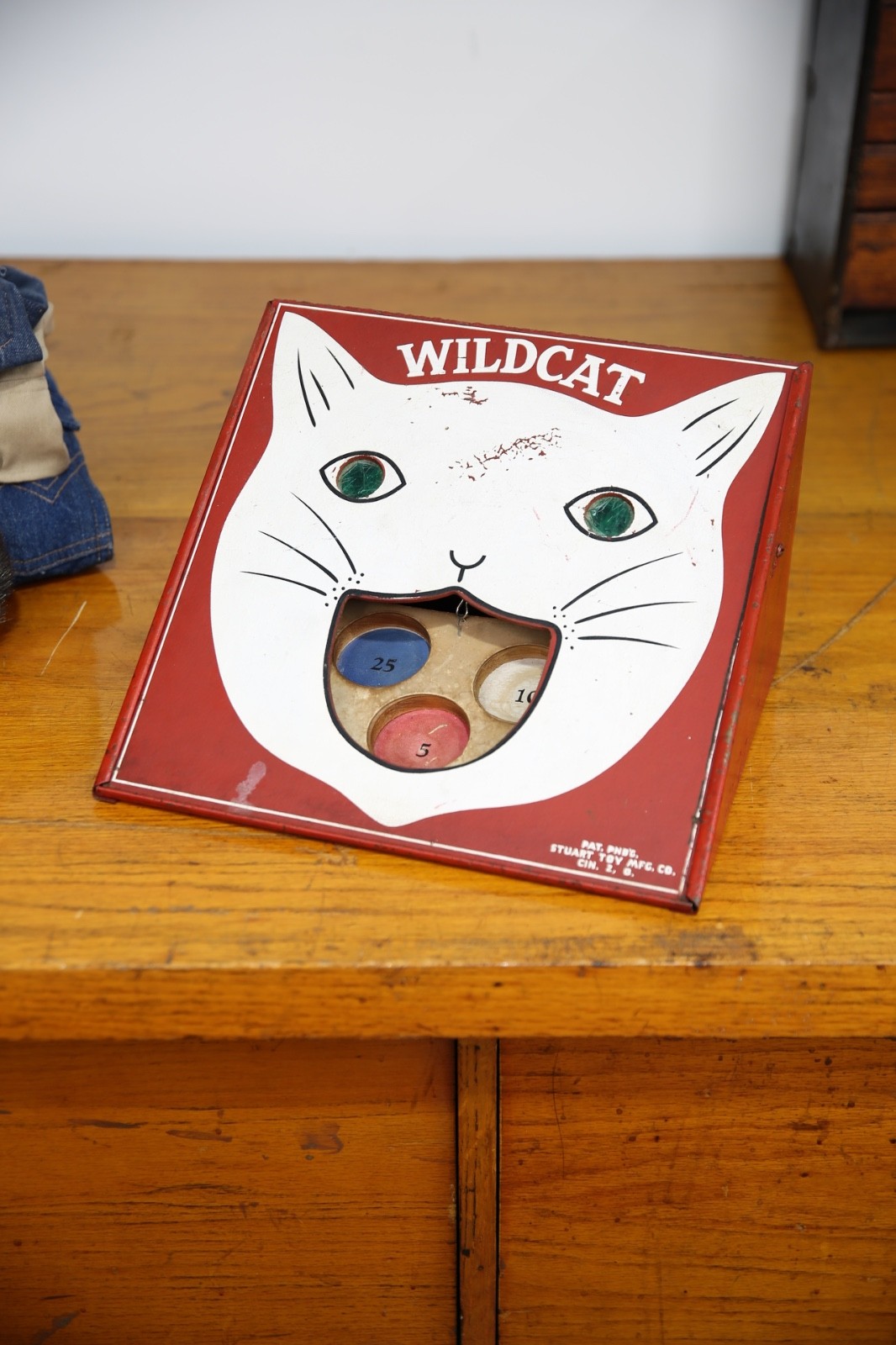 Vintage Halloween Carnival Cat Knock Down Game Ball Toss Antique Toy
