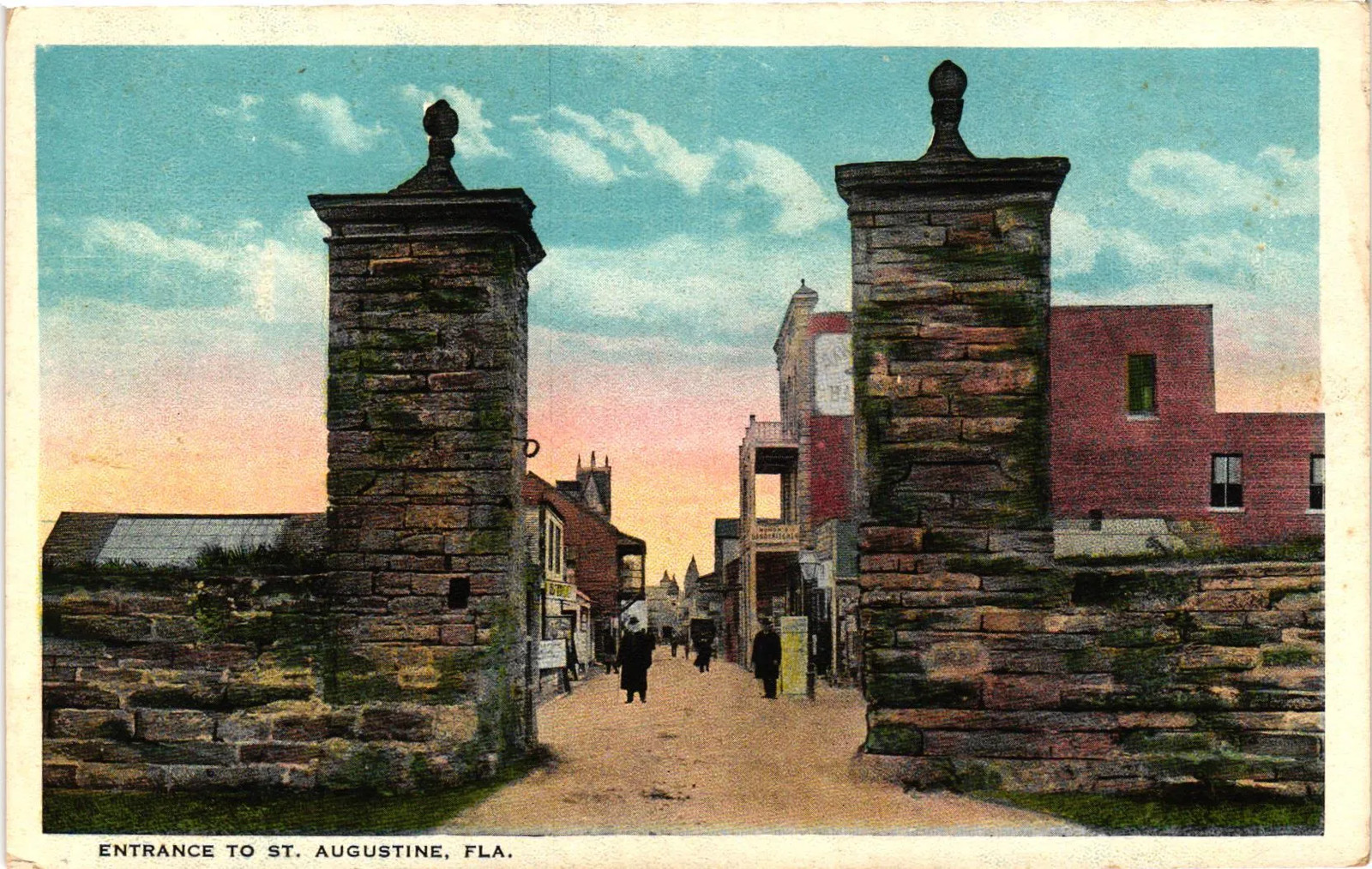 Vintage Postcard- ENTRANCE TO ST. AUGUSTINE, FL. Early 1900s