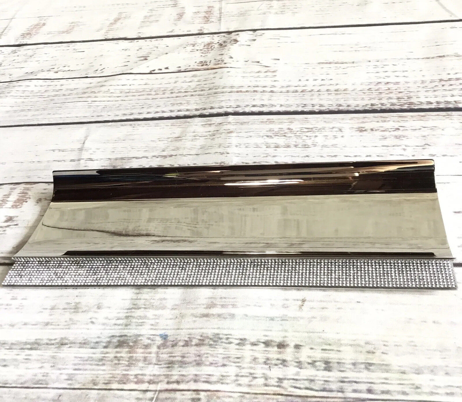 RARE Swarovski Crystal Embellished Stainless Steel Ambiray Trinket Pen Tray 8.5”