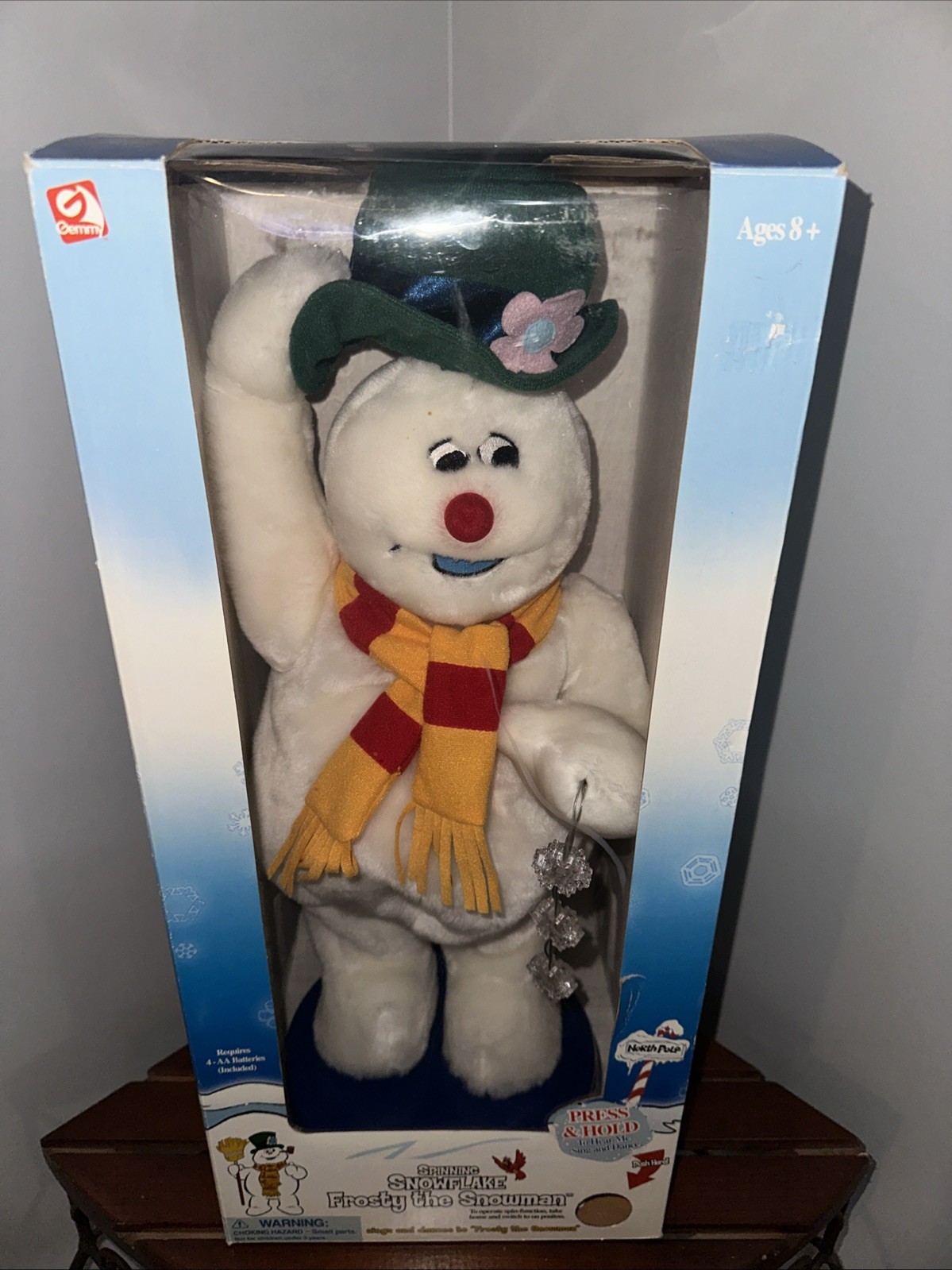 VTG~2002 Gemmy Frosty Snowman~Spinning Snowflake~Animated Song/Dance~Boxed~WORKS