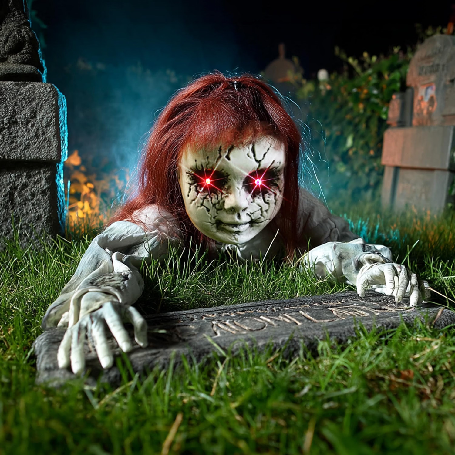 40in Halloween Crawling Zombie Doll Groundbreaker Animatronic Sound Light Eyes 40in Halloween Crawling Zombie Doll Groundbreaker Animatronic Sound Light Eyes