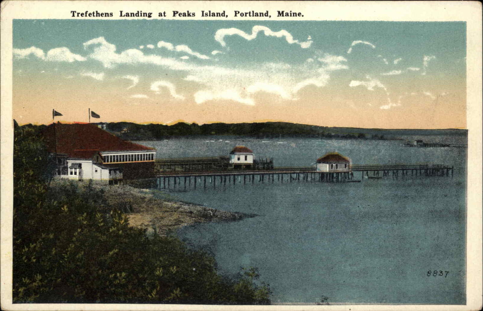 Portland Maine ME Peaks Island Landing c1920s-30s Postcard