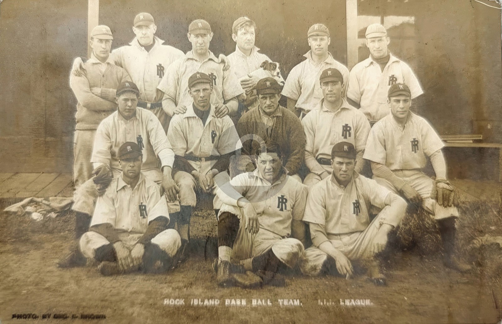 1907 Rock Island Illinois Minor League Baseball Team RPPC Postcard COPY