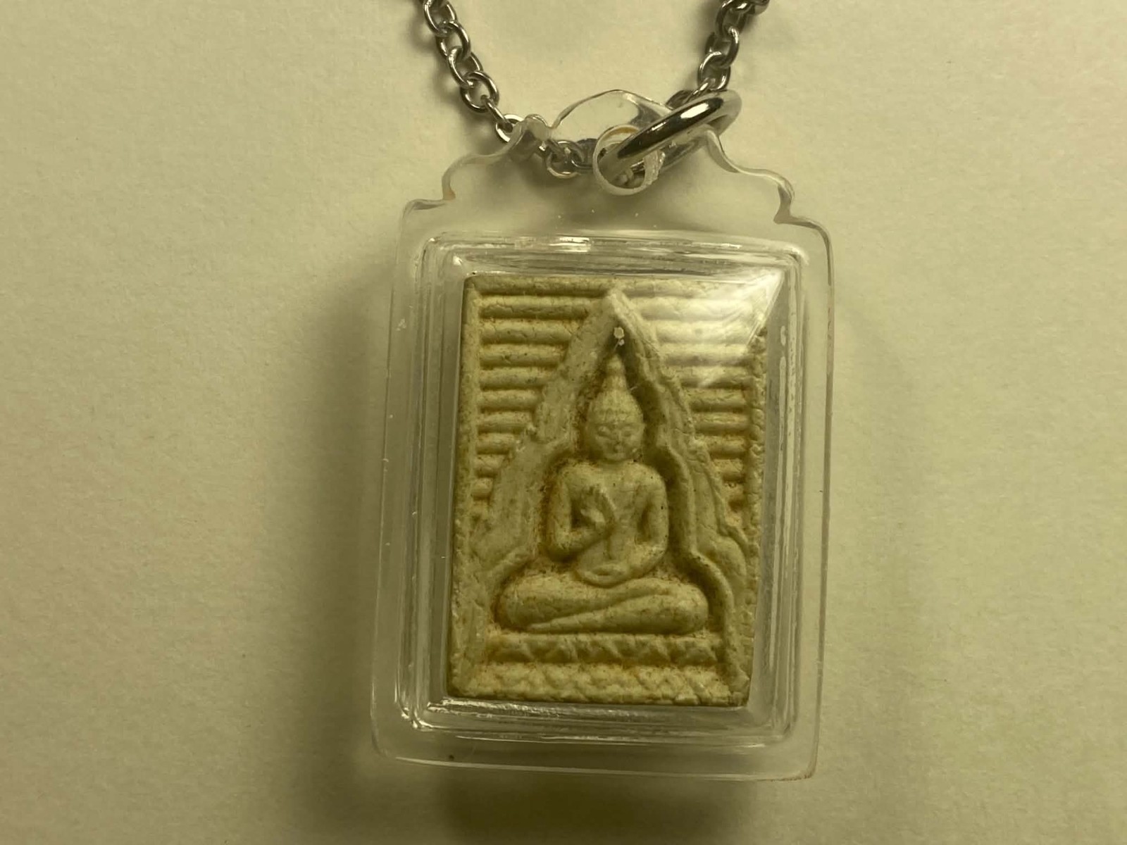 Vintage Carved Thai Sitting Buddha Amulet with a 22\