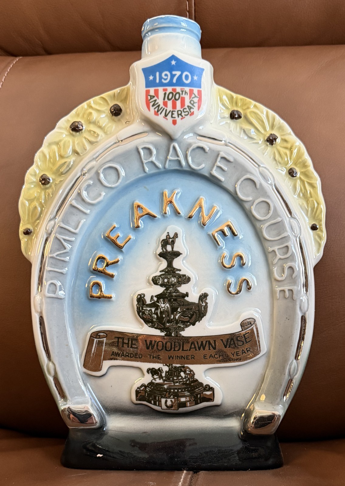 VINTAGE 1970 JIM BEAM PREAKNESS PIMLICO RACE COURSE DECANTER