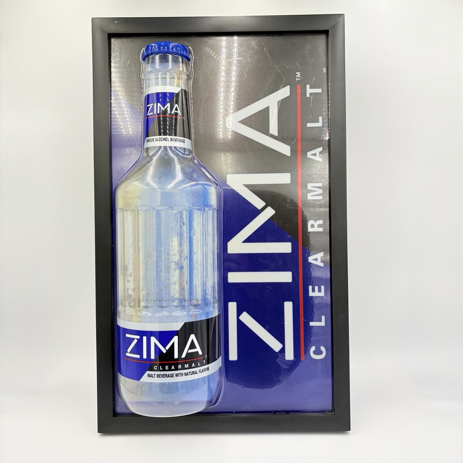ZIMA CLEARMALT Lighted Bar Sign 26x16x10 Advertising Display Tested WORKS