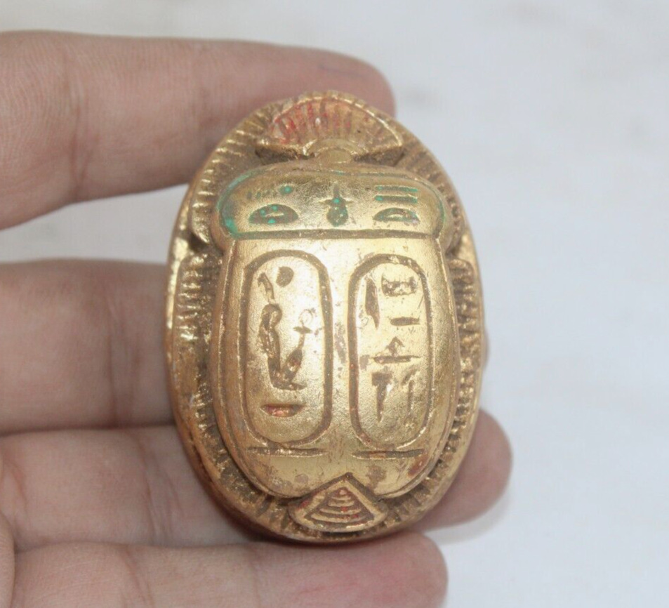 ANCIENT EGYPTIAN ANTIQUE Scarab Beetle Old Egyptian Pharaonic (HG)