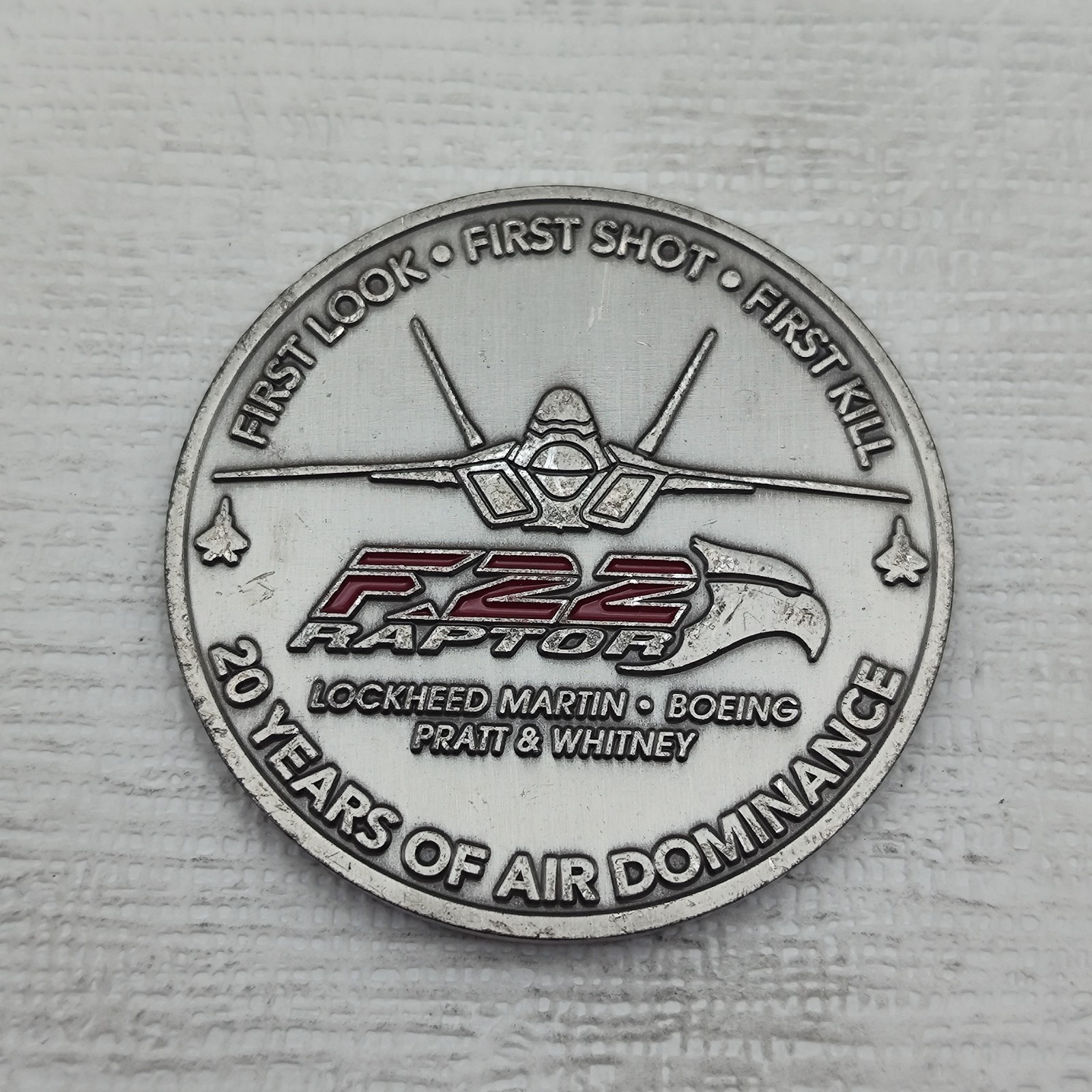 USAF F-22 Raptor 20 Years of Air Dominance Lockheed Martin Boeing Challenge Coin
