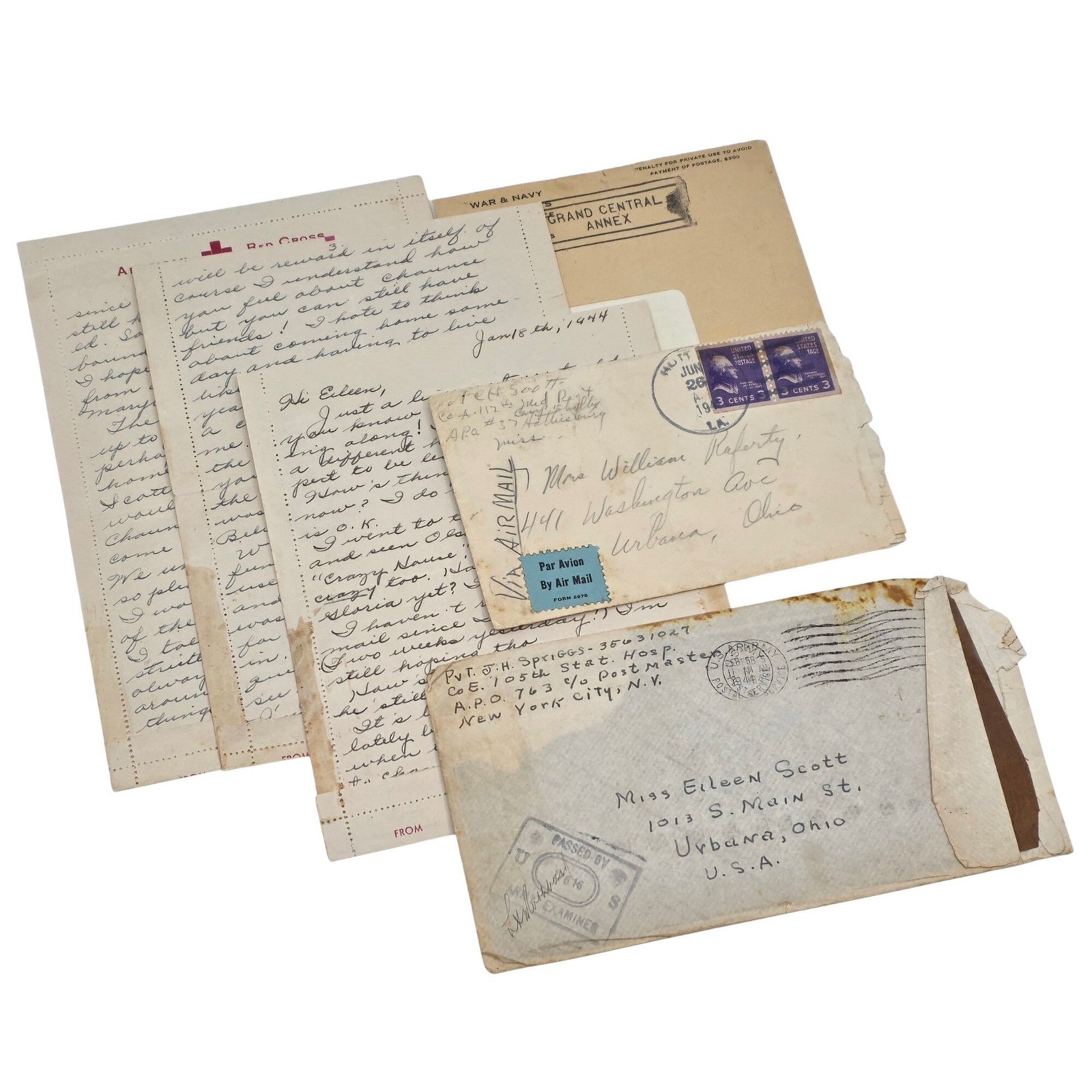 World War II SMALL ARCHIVE OF LETTERS from an Ohio infantryman killed 1944