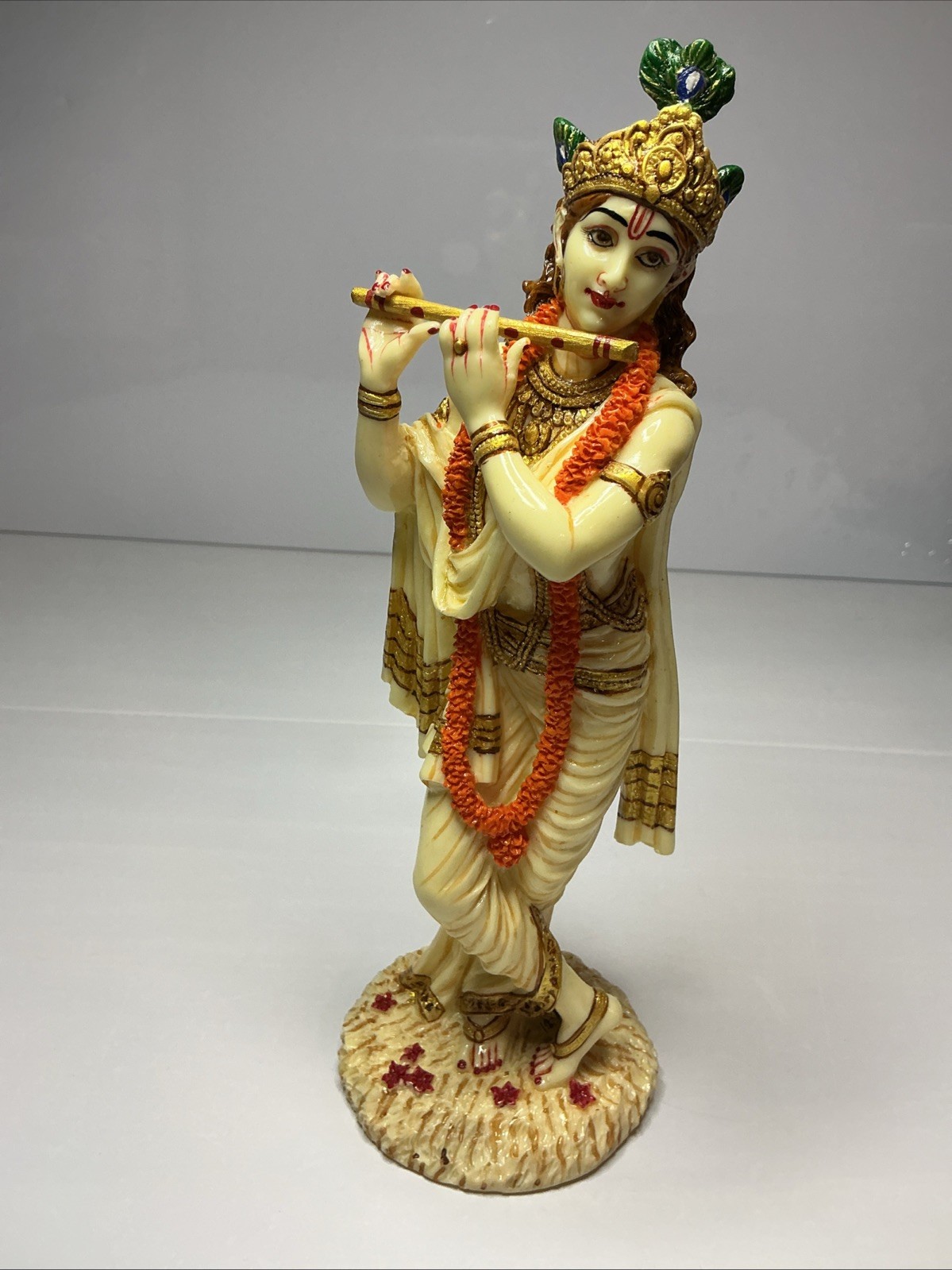 10” Large Marble Look Lord Shri Krishna Playing Flute Standing Used Please Read 10” Large Marble Look Lord Shri Krishna Playing Flute Standing Used Please Read