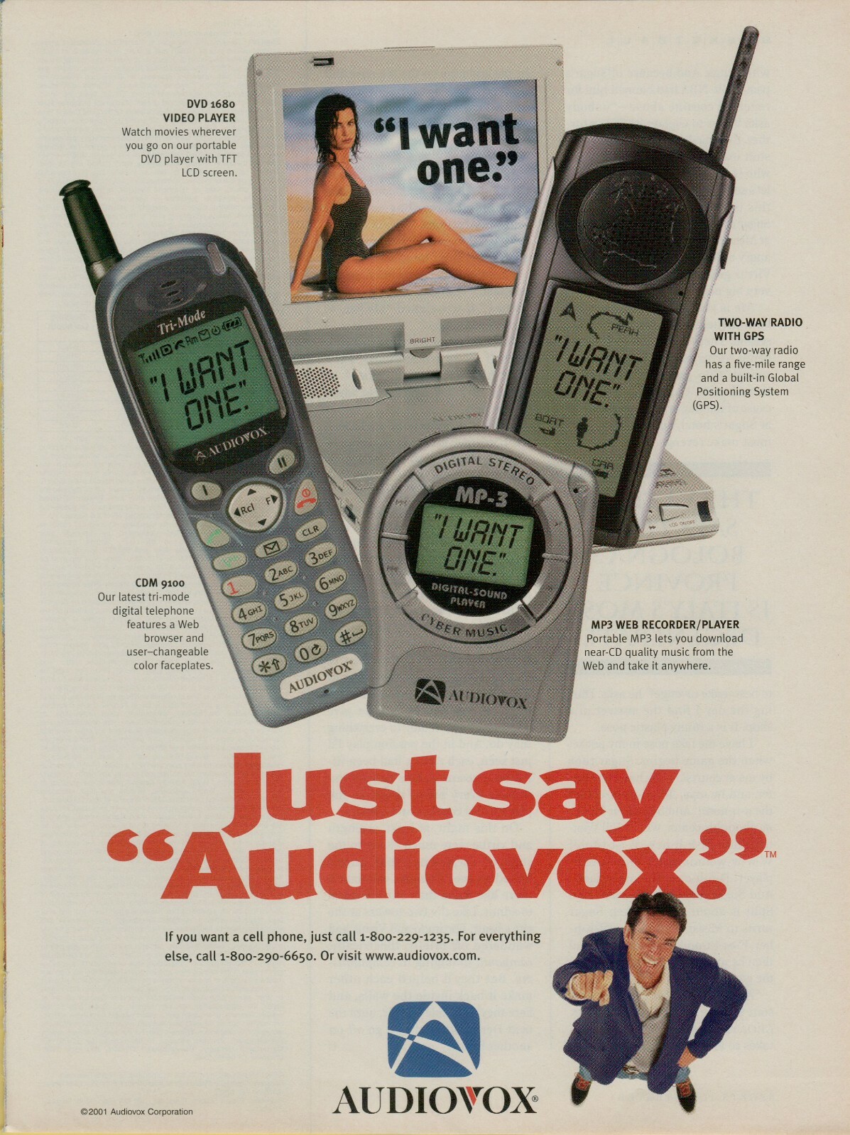 2001 Audiovox CDM 9100 Cellphone Two-Way Radio GPS MP3 Recorder Vintage Print Ad 2001 Audiovox CDM 9100 Cellphone Two-Way Radio GPS MP3 Recorder Vintage Print Ad