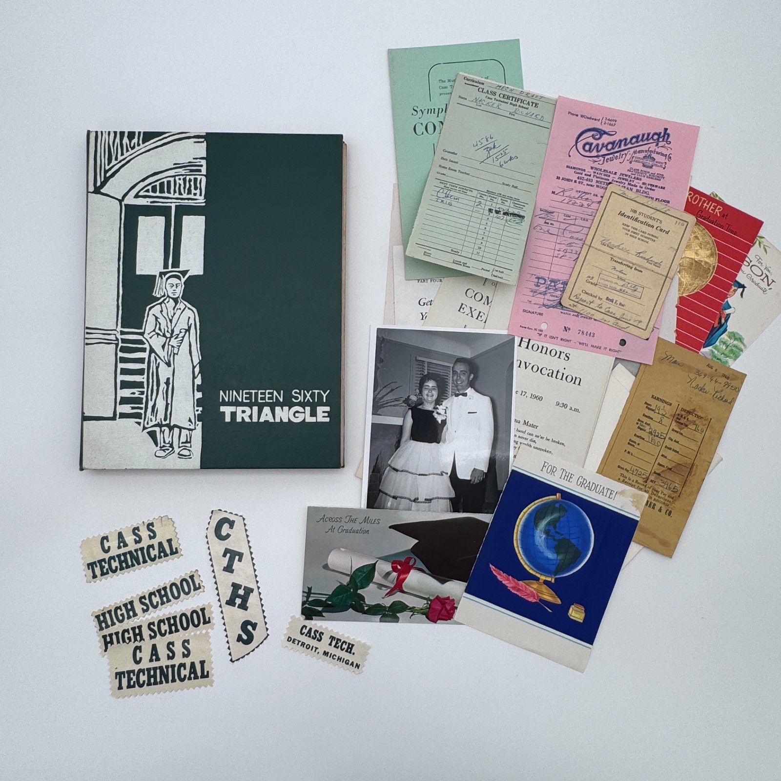 1960 DIANA ROSS High School Yearbook Cass Tech W/ Photos & Ephemera Detroit RARE