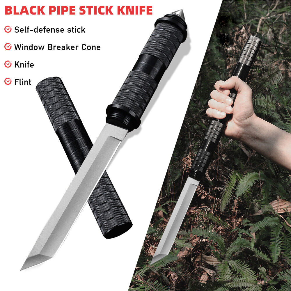1/2 Pack Fixed Blade Outdoor Tactical Survival Hunting Pipe Knife Glass Breaker