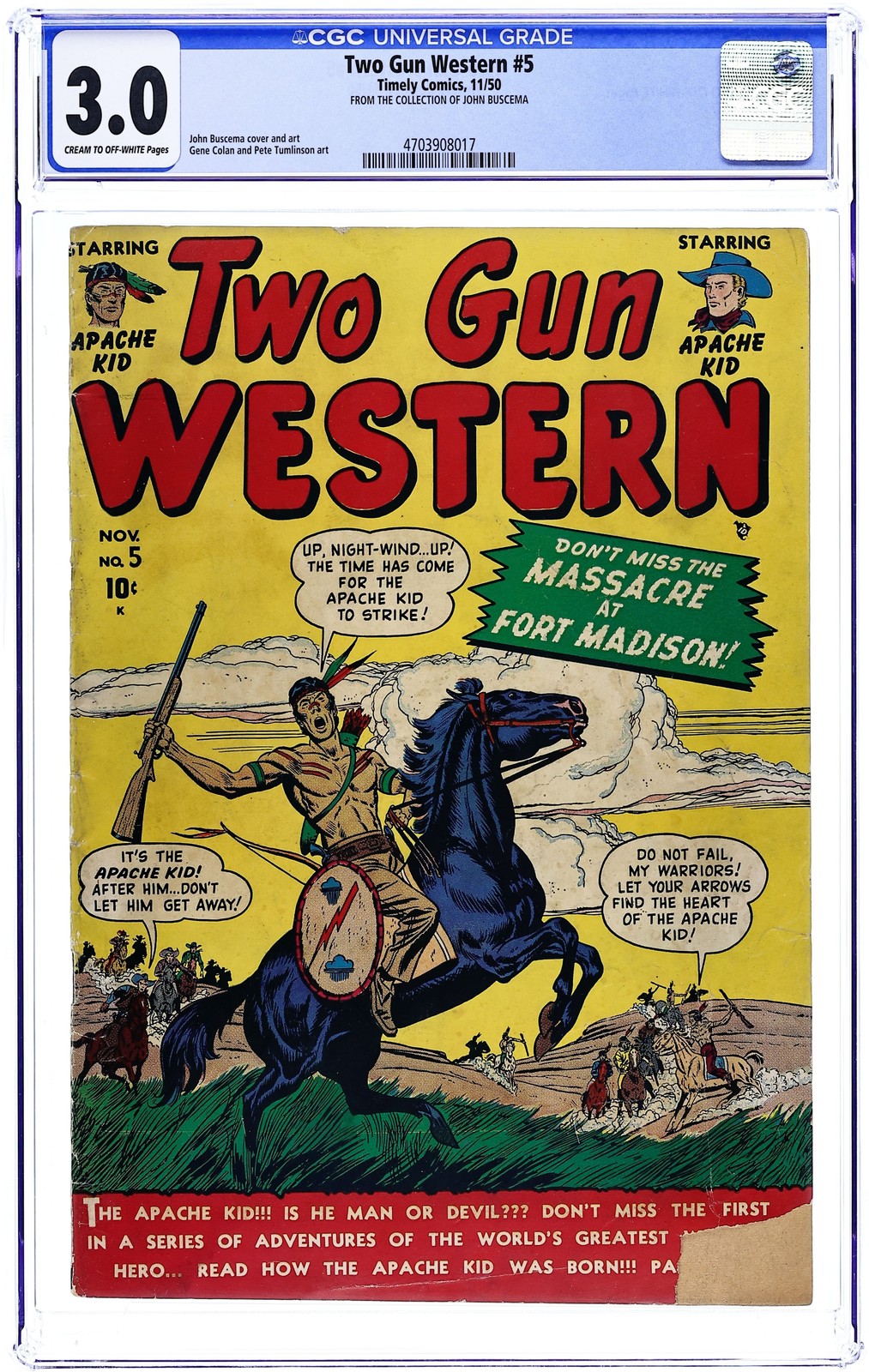 Two Gun Western #5 CGC 3.0 Buscema Collection 1950 4703908017