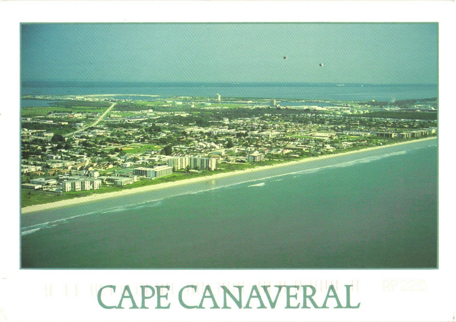Cape Canaveral Florida Aerial View Coastline Chrome Postcard 1988 Posted Cape Canaveral Florida Aerial View Coastline Chrome Postcard 1988 Posted
