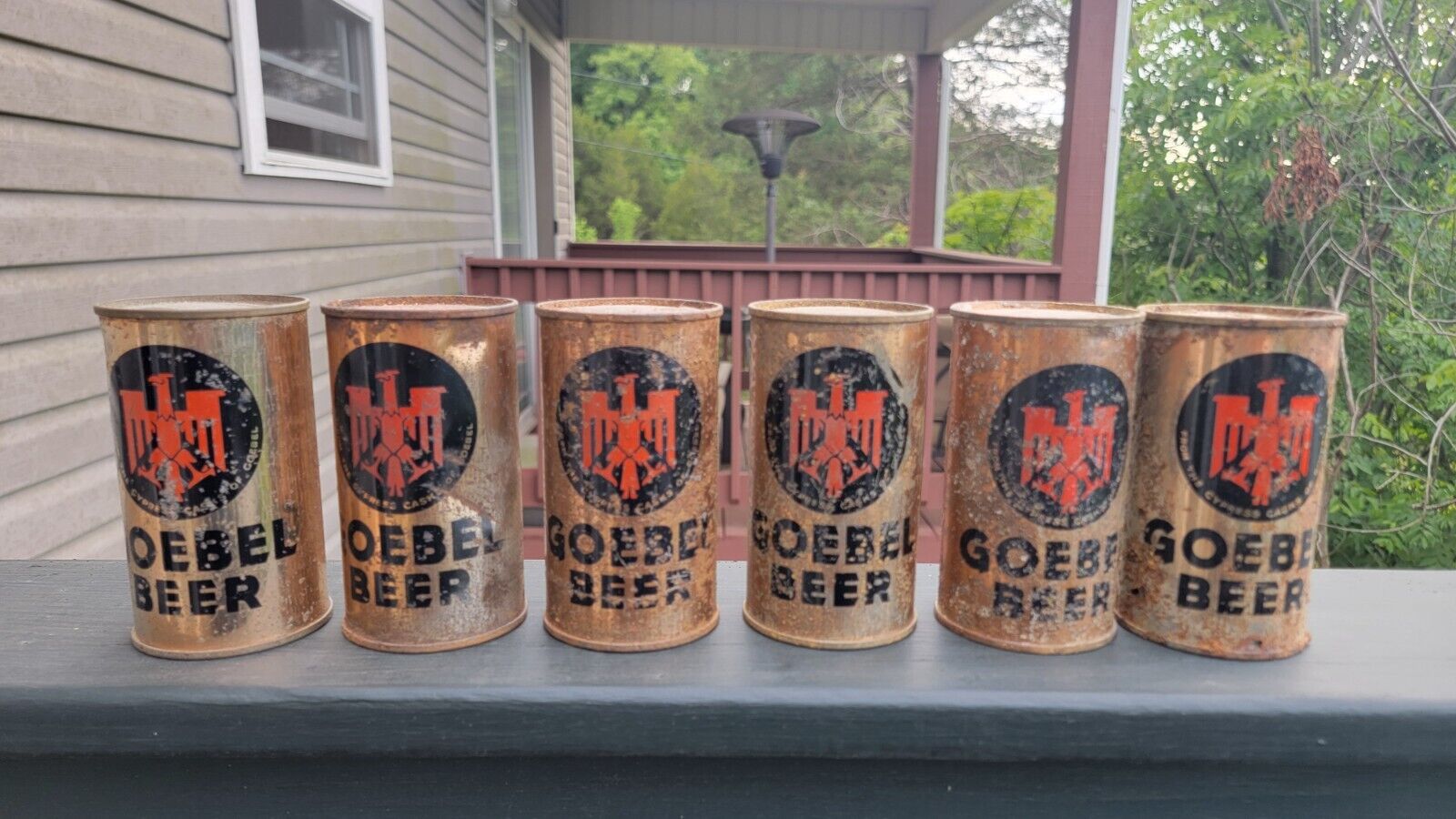 Goebel German Eagle 6 pack flat top beer cans oi