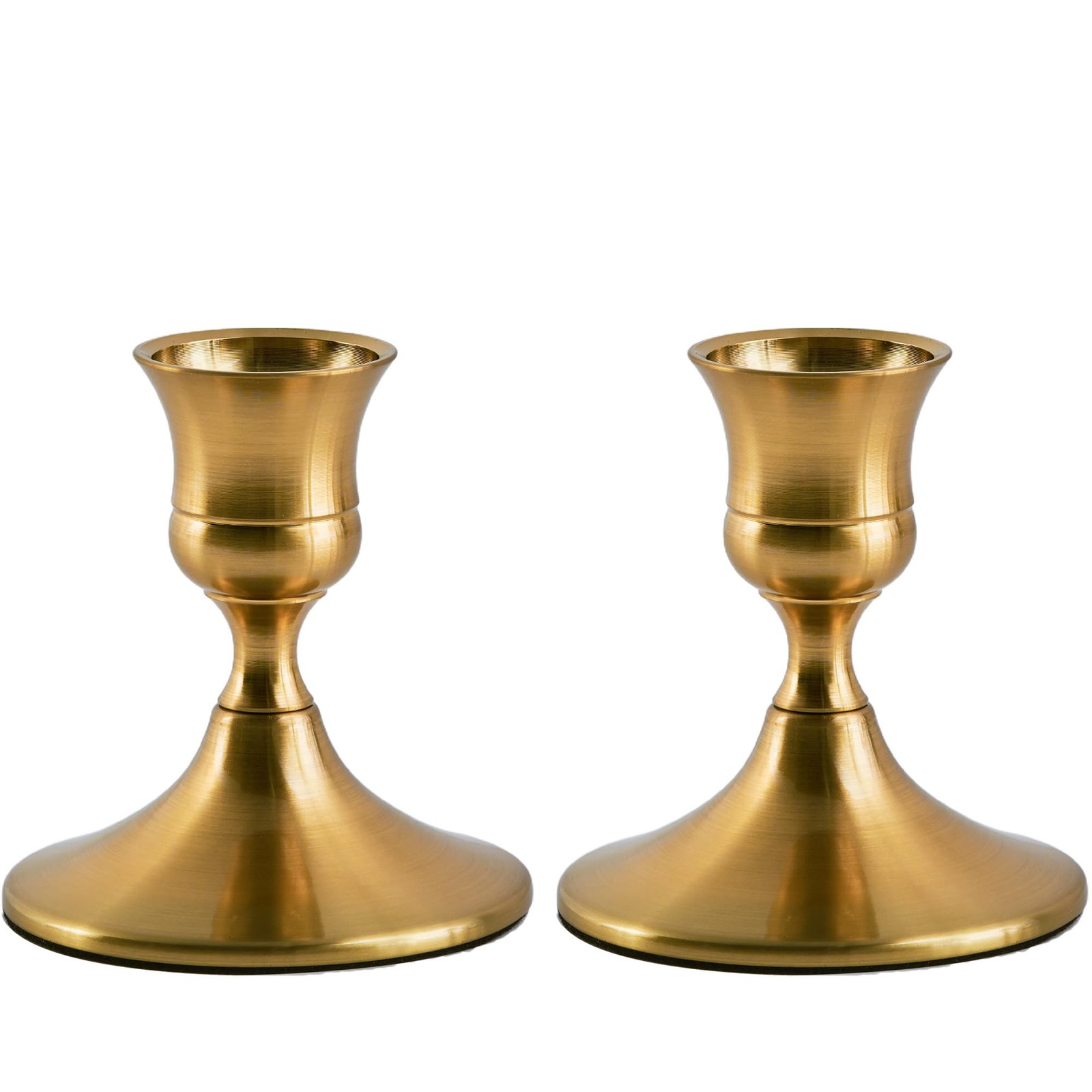 Willceka Gold Taper Candle Holder, Brass Candlestick Holders, 2 Pcs,