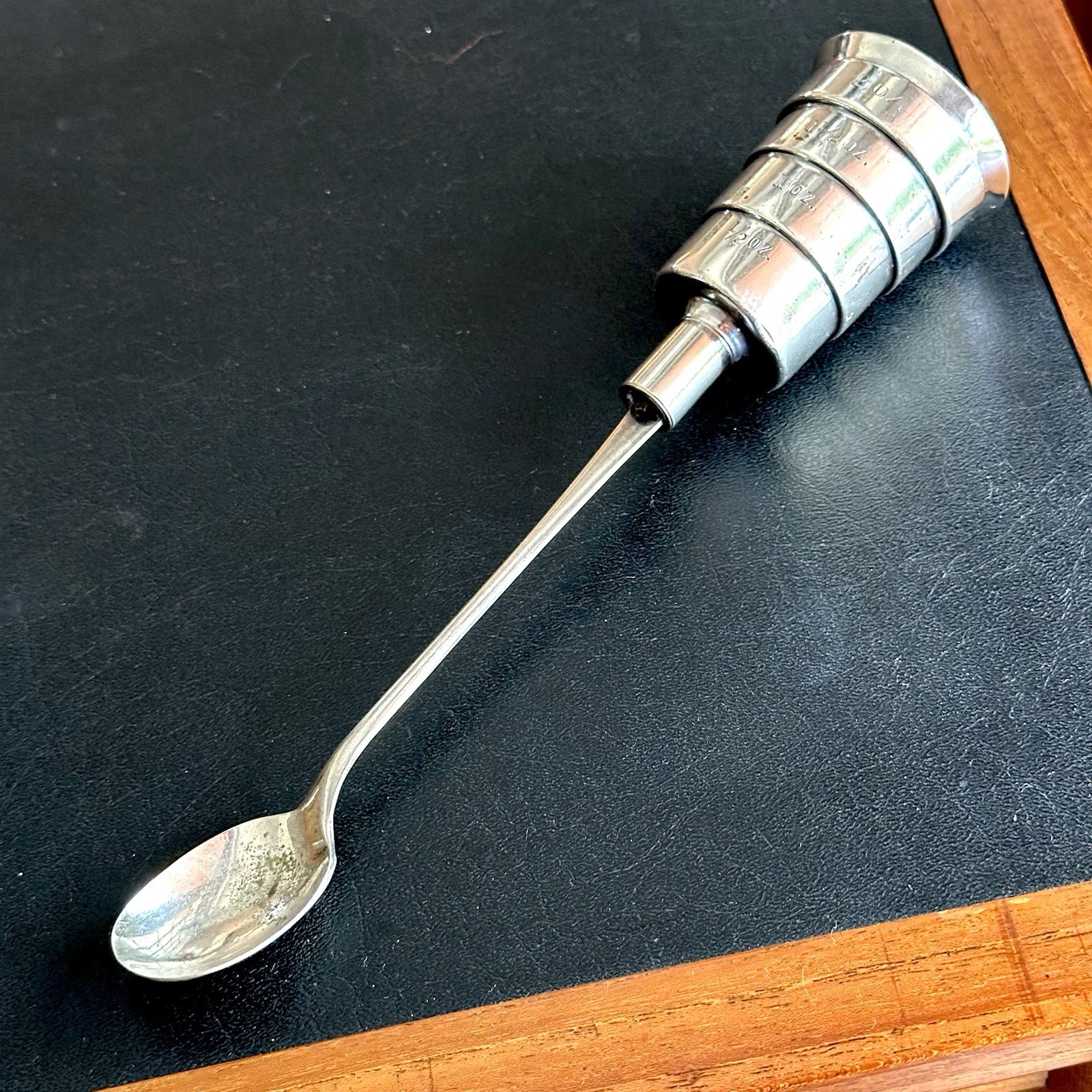 Vintage/Antique~1920's Napier~Silver Plate~Valve Jigger Bar Spoon~Art Deco