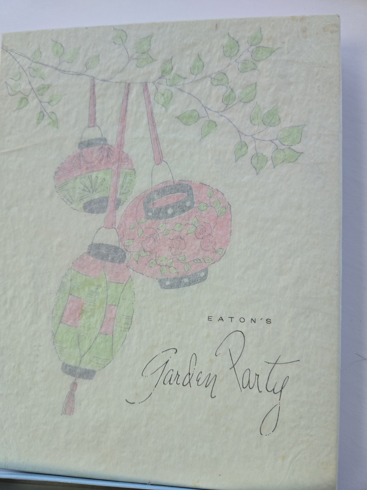 Vintage Eaton\'s Garden Party Cards Envelopes Set in Box Chinese Lantern