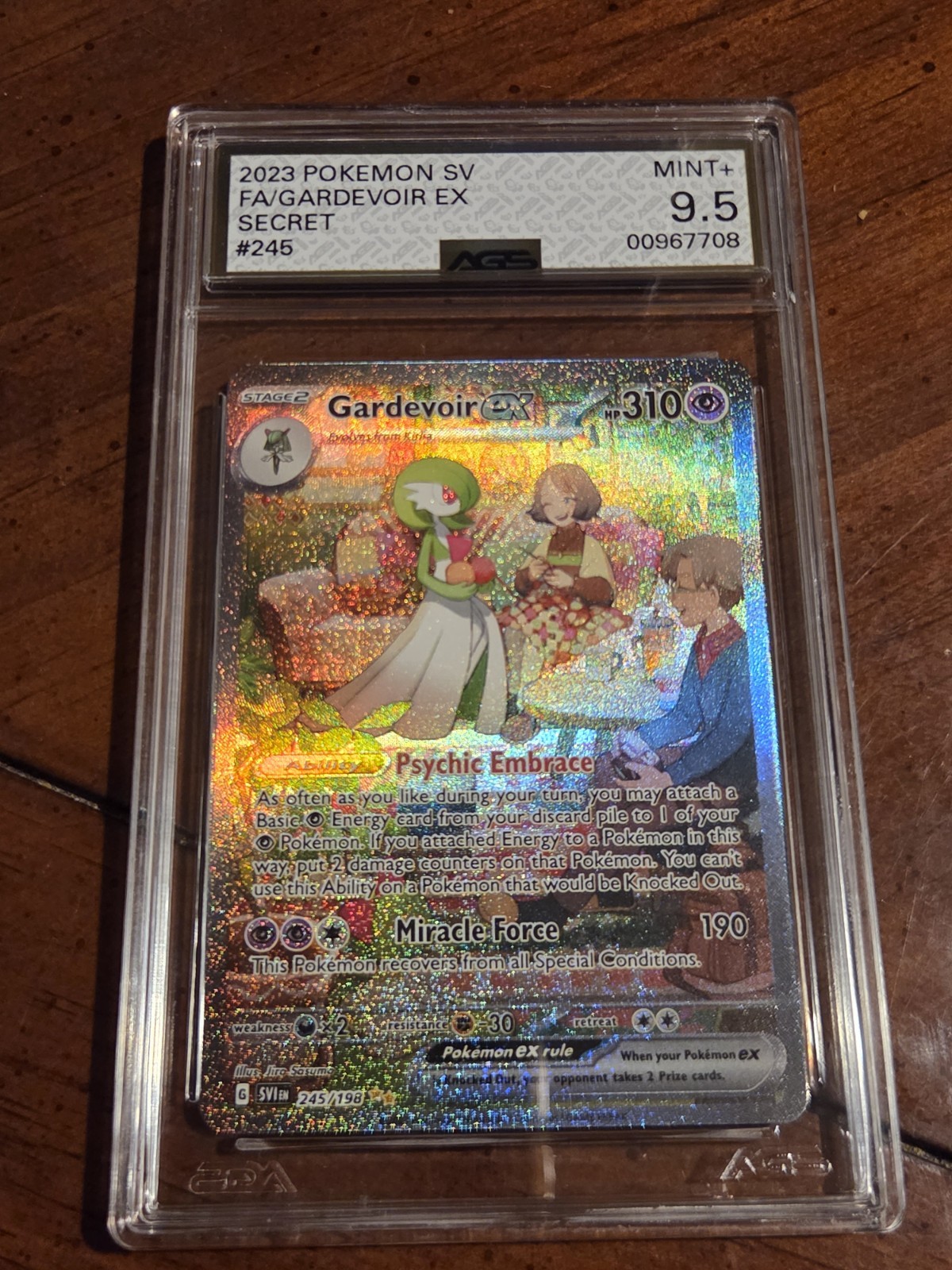 2023 POKÉMON SCARLET & VIOLET SIR #245 GARDEVOIR EX AGS 9.5