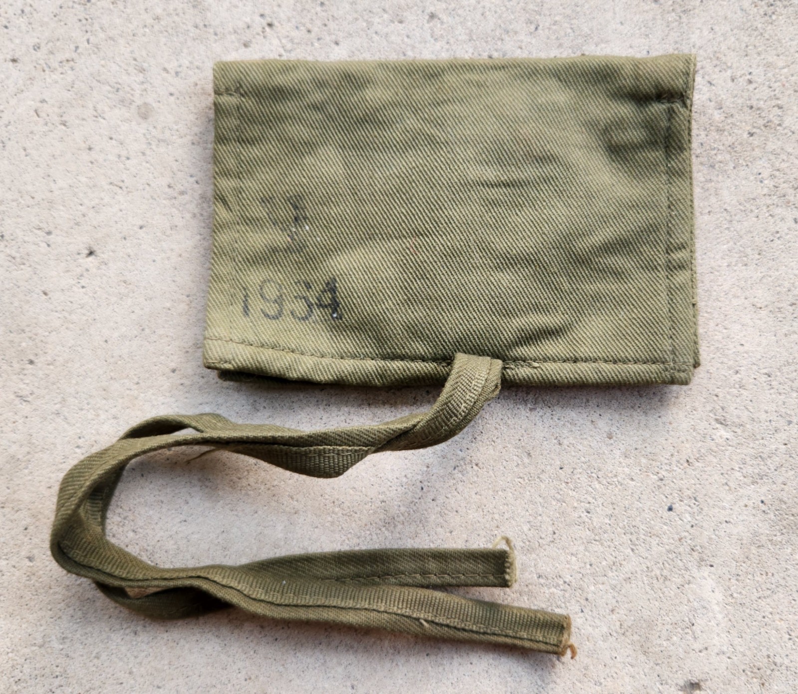 Israeli Army IDF Zahal Olive Canvas Pocket Pouch Identity Card Holder Dated 1964